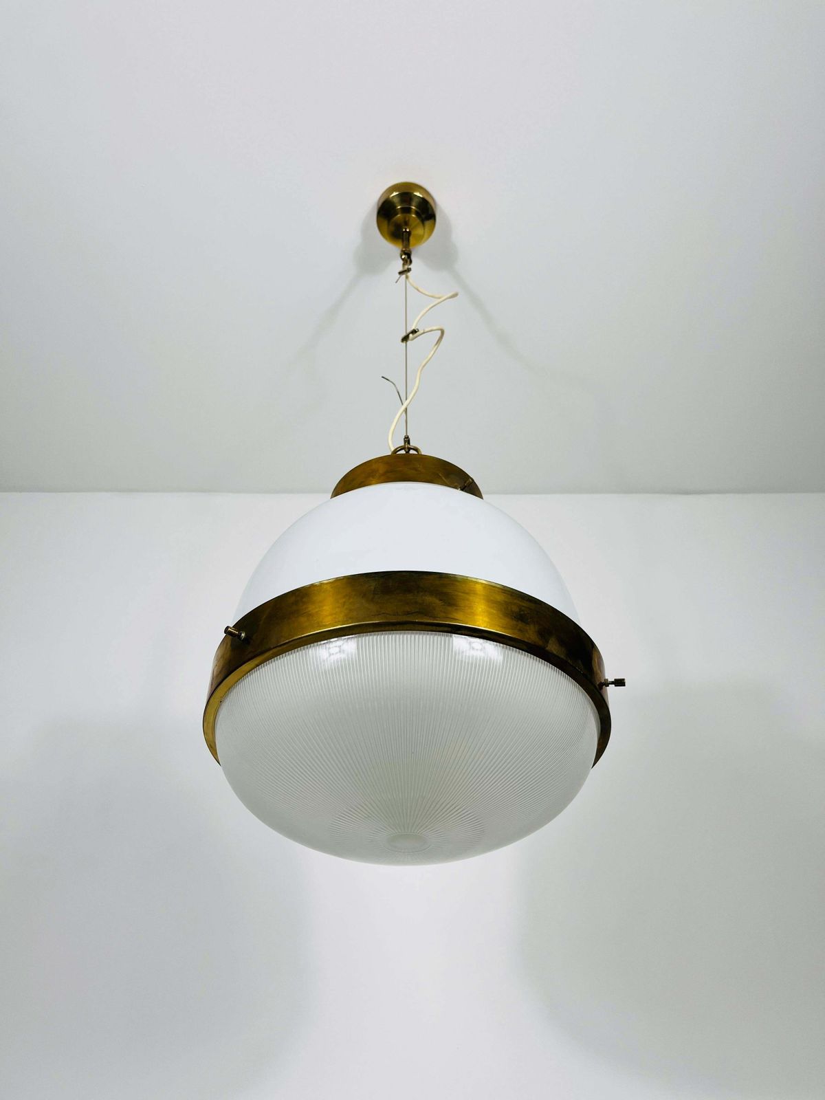 Brass Delta Grande Chandelier By Sergio Mazza For Artemide, Italy, 1960s photo vinterior