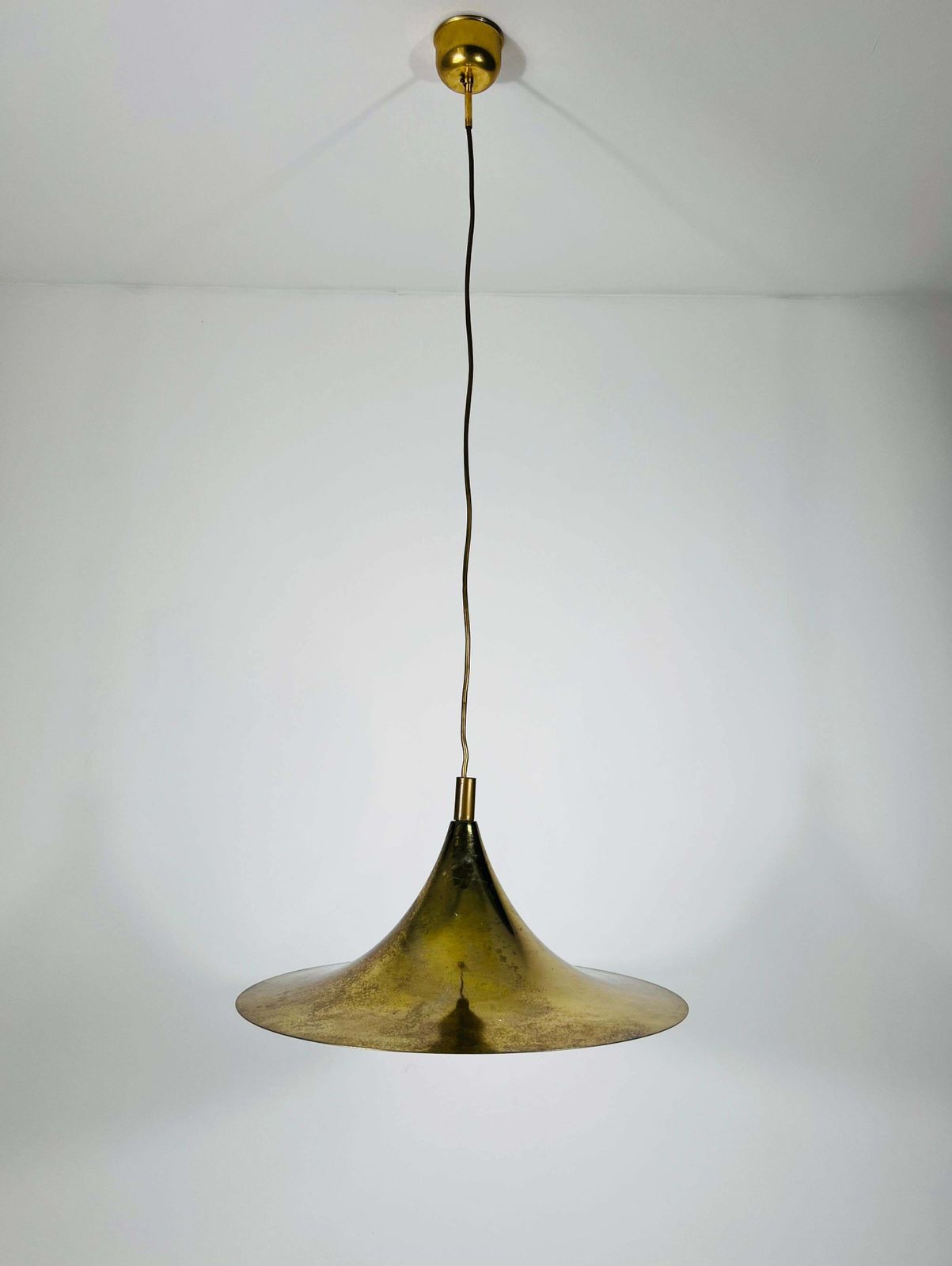 Brass Round Pendant Lamp By Fog & Mørup, 1970s photo furniture