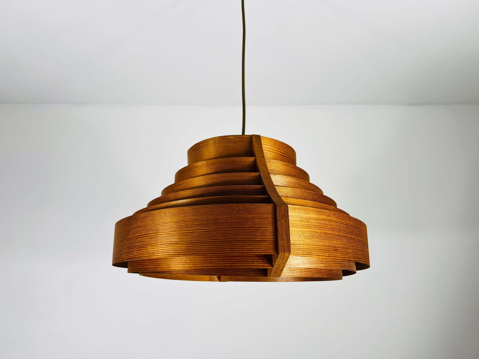 Mid Century Wooden Pendant Lamp By Hans Agne Jakobsson, Sweden, 1960s photo furniture
