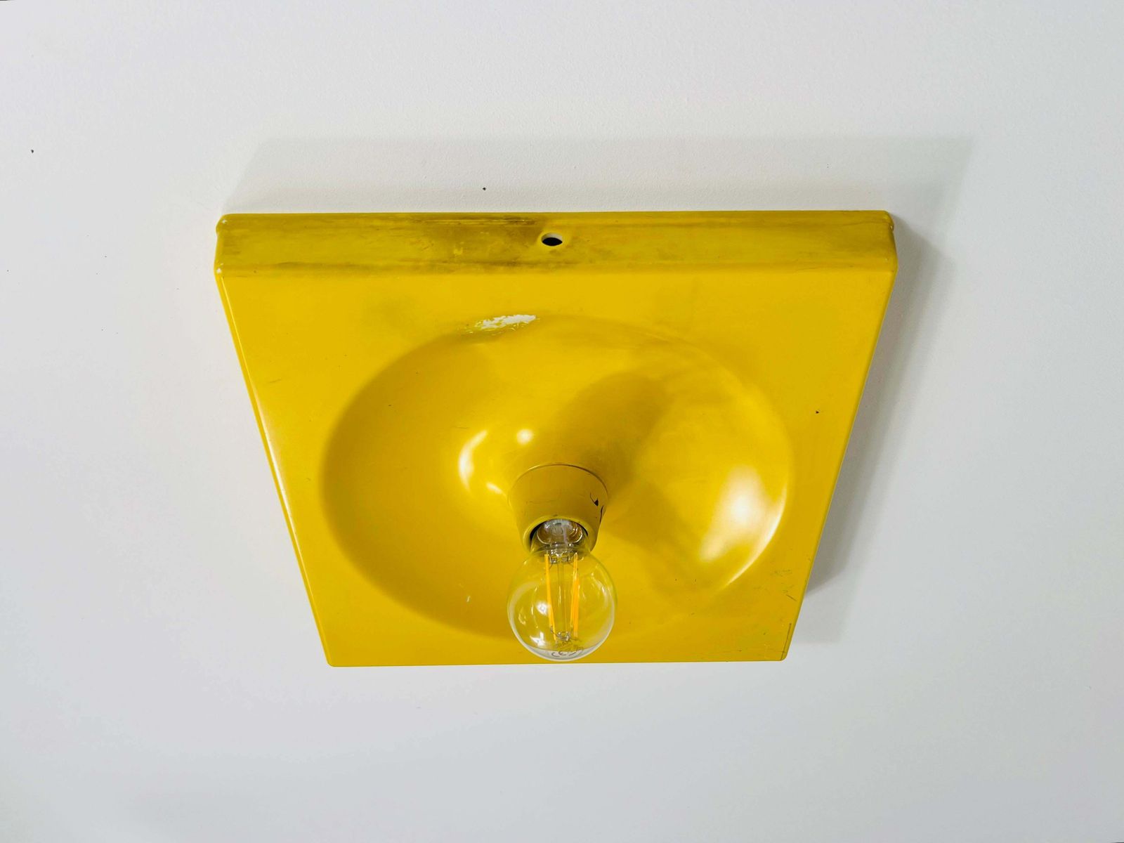 Yellow Flush Mount Or Wall Lamp By Klaus Hempel For Kaiser Leuchten, 1970s photo Lighting