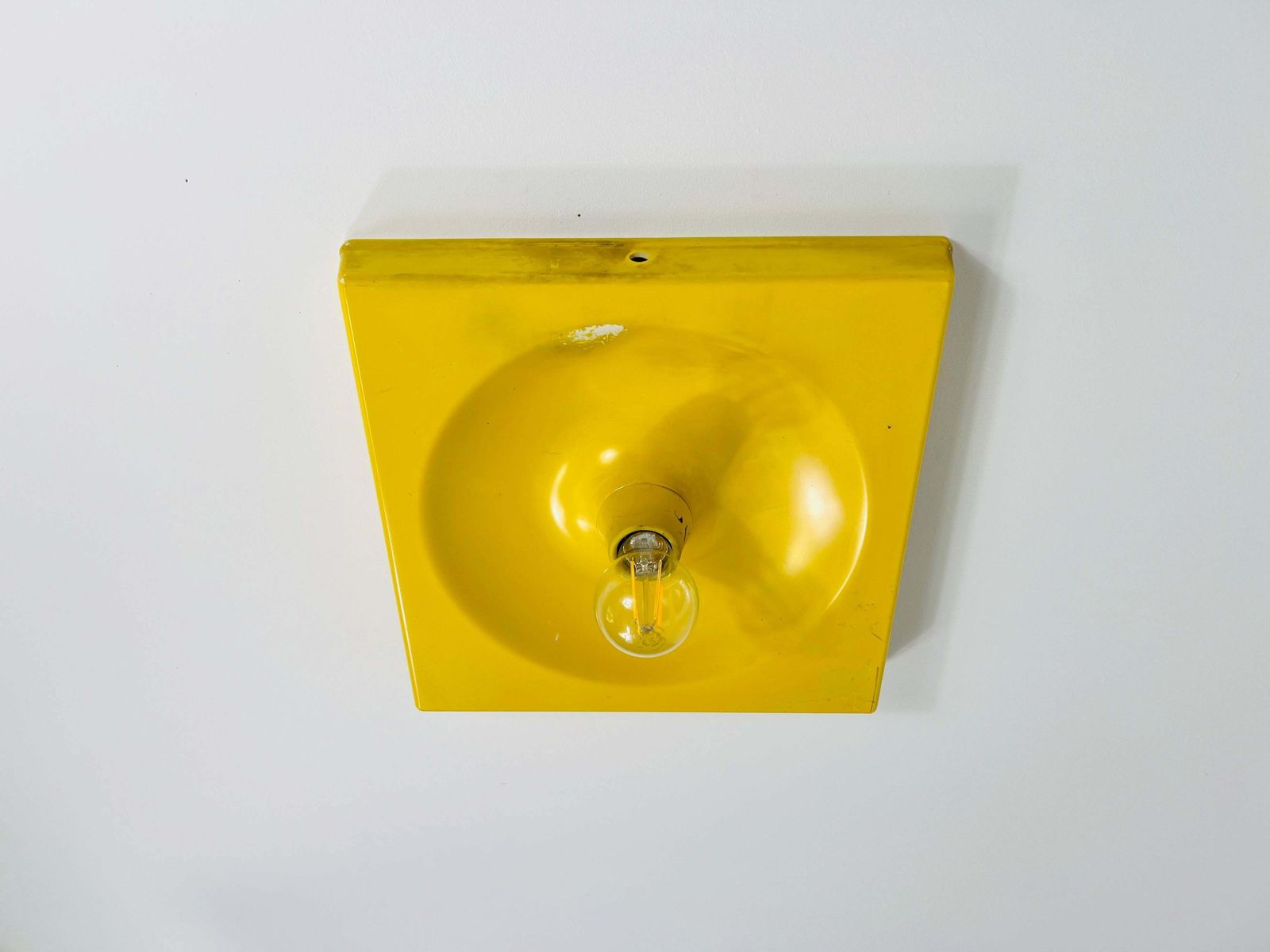 Yellow Flush Mount Or Wall Lamp By Klaus Hempel For Kaiser Leuchten, 1970s photo vinterior
