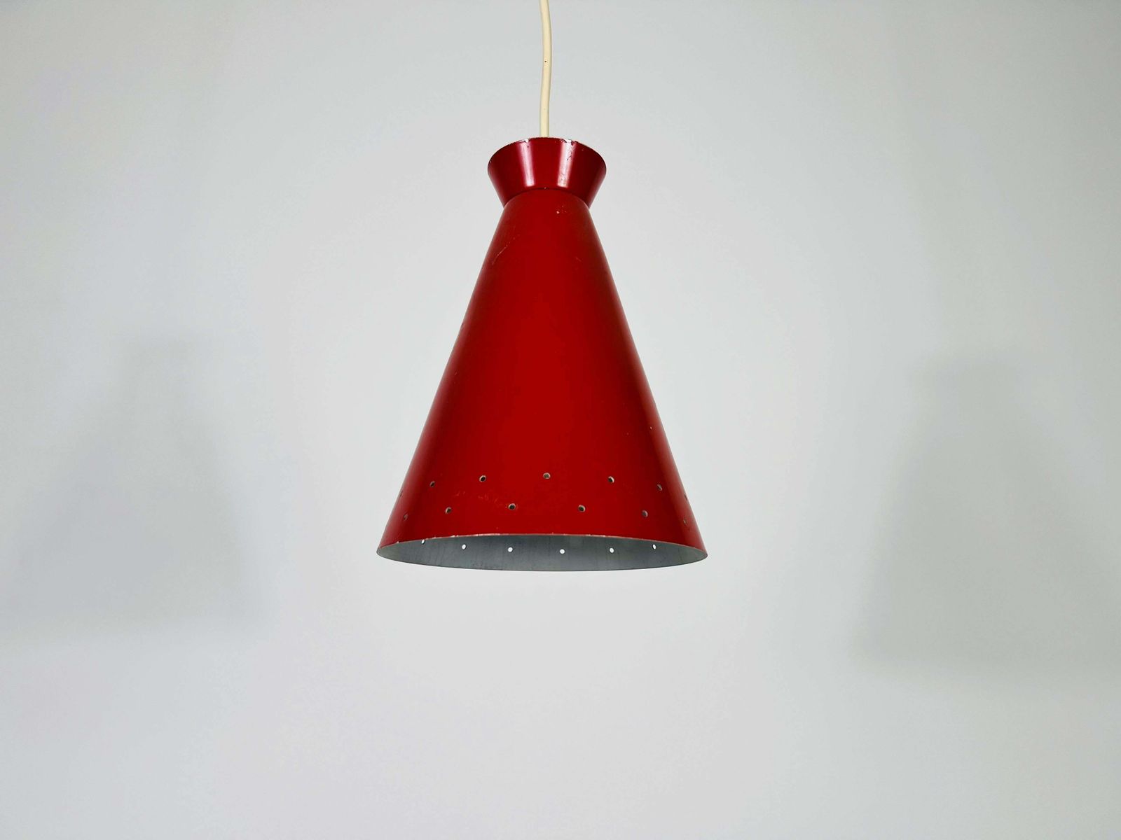 Italian Diabolo Red Hanging Lamp, 1950s, Italy photo furniture