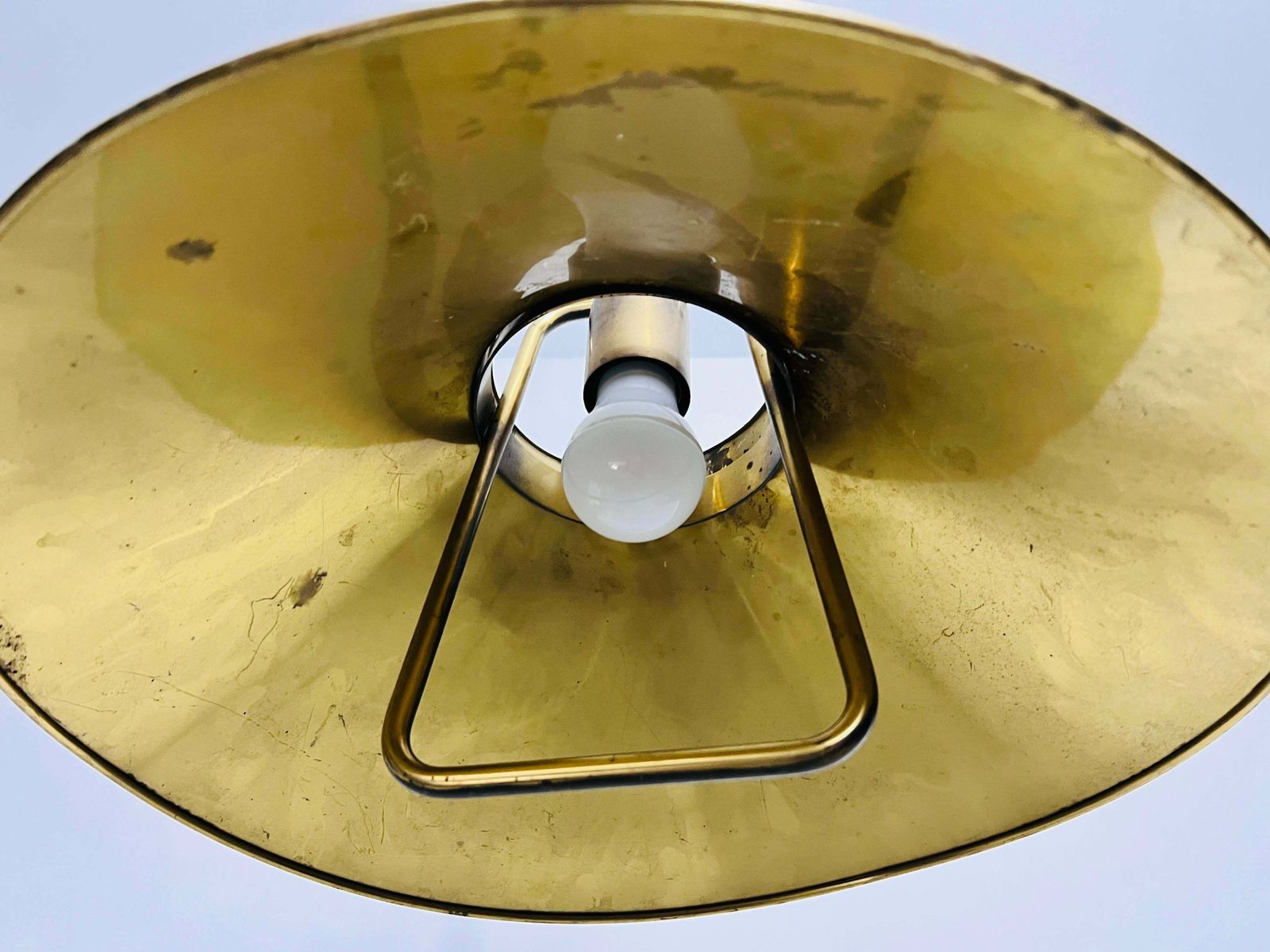 photo for sale Golden Brass Pendant Lamp By Fritz Schlägel For Lyfa, 1970s