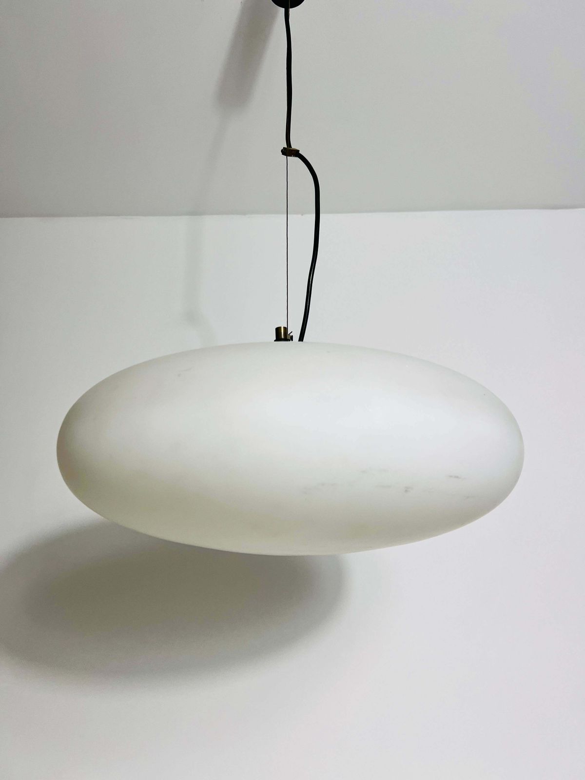 Stilnovo Midcentury Brass And Glass Chandelier, 1950s, Italy photo 2109.0