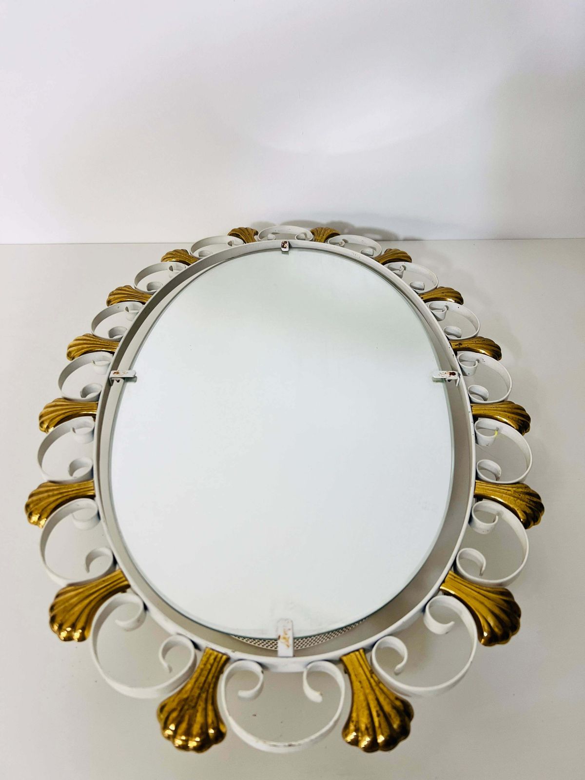 Oval Midcentury Metal Illuminated Mirror By Hillebrand, Germany, 1950s photo 1145.0