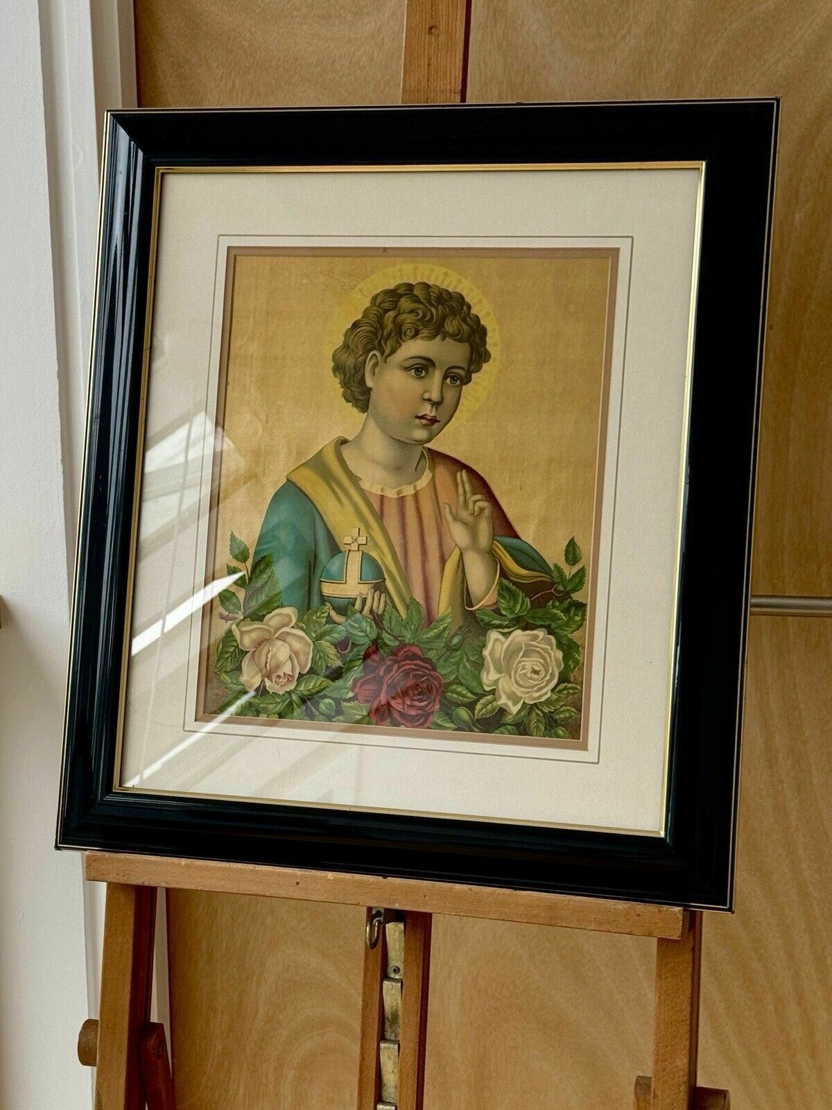 Antique German Chromolithograph The Savior Of The World 1860 Framed photo buy