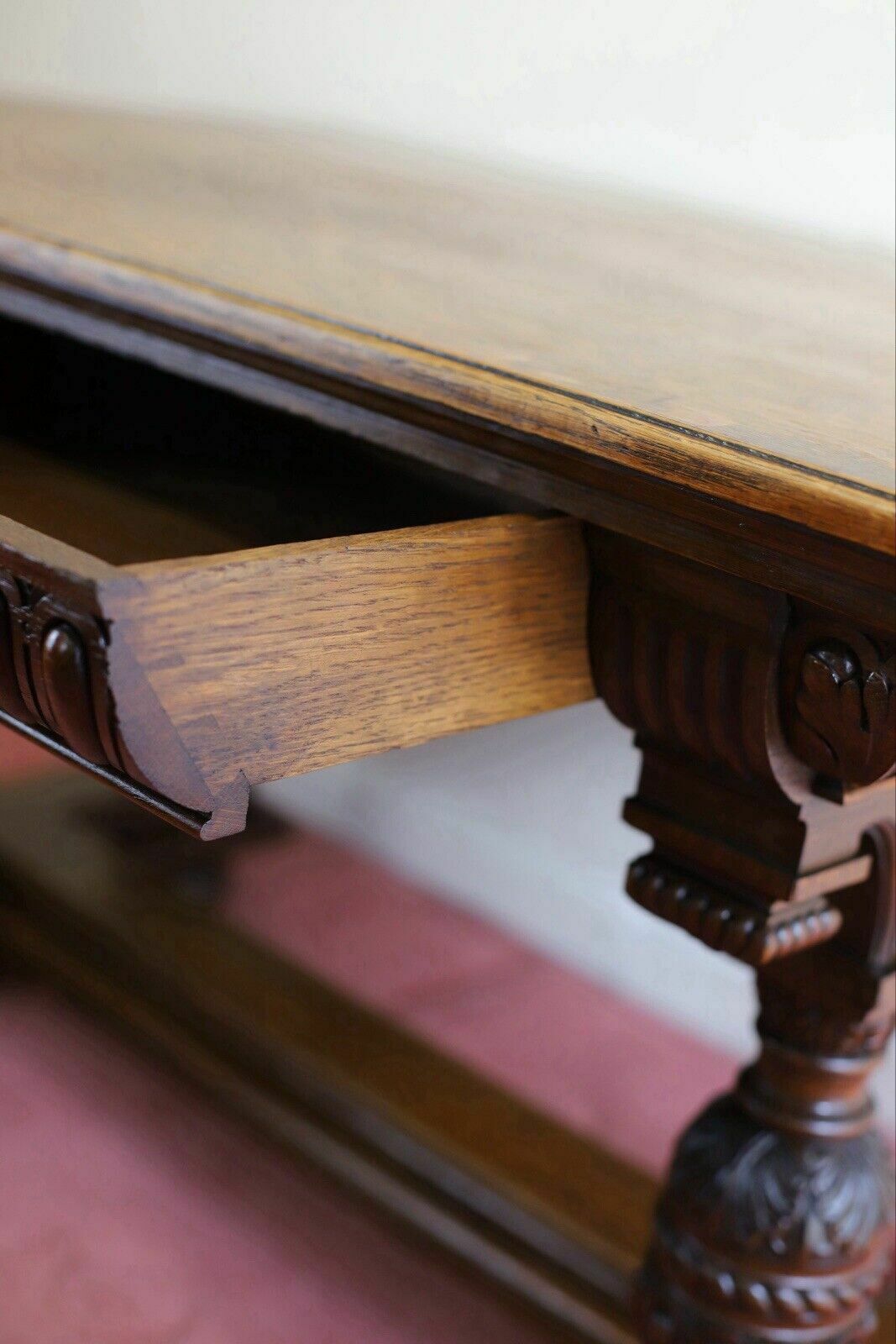 Furniture Gillows Of Lancaster Superb Victorian Carved Oak Library Table photo