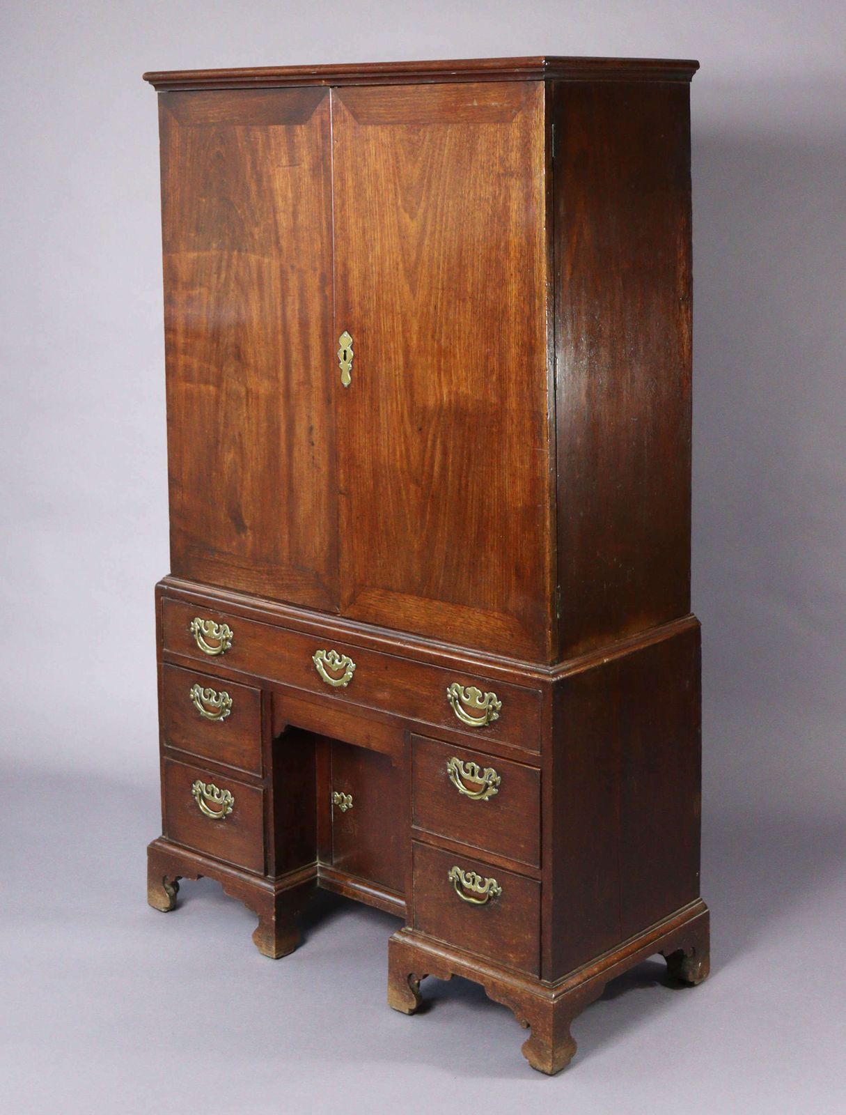 Remarkable George II Red Walnut Gentleman's Library Collectors Cabinet photo Furniture