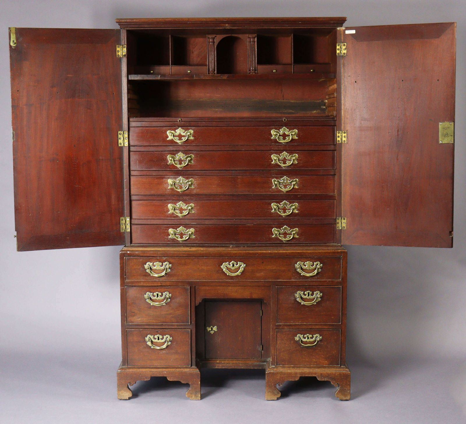 Remarkable George II Red Walnut Gentleman's Library Collectors Cabinet photo 10450.0