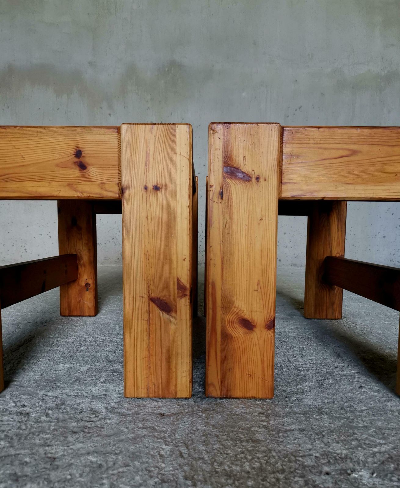 A Pair Of Axel Einar Hjorth Manner Solid Pine Side Tables, Sweden 1930s photo vintage