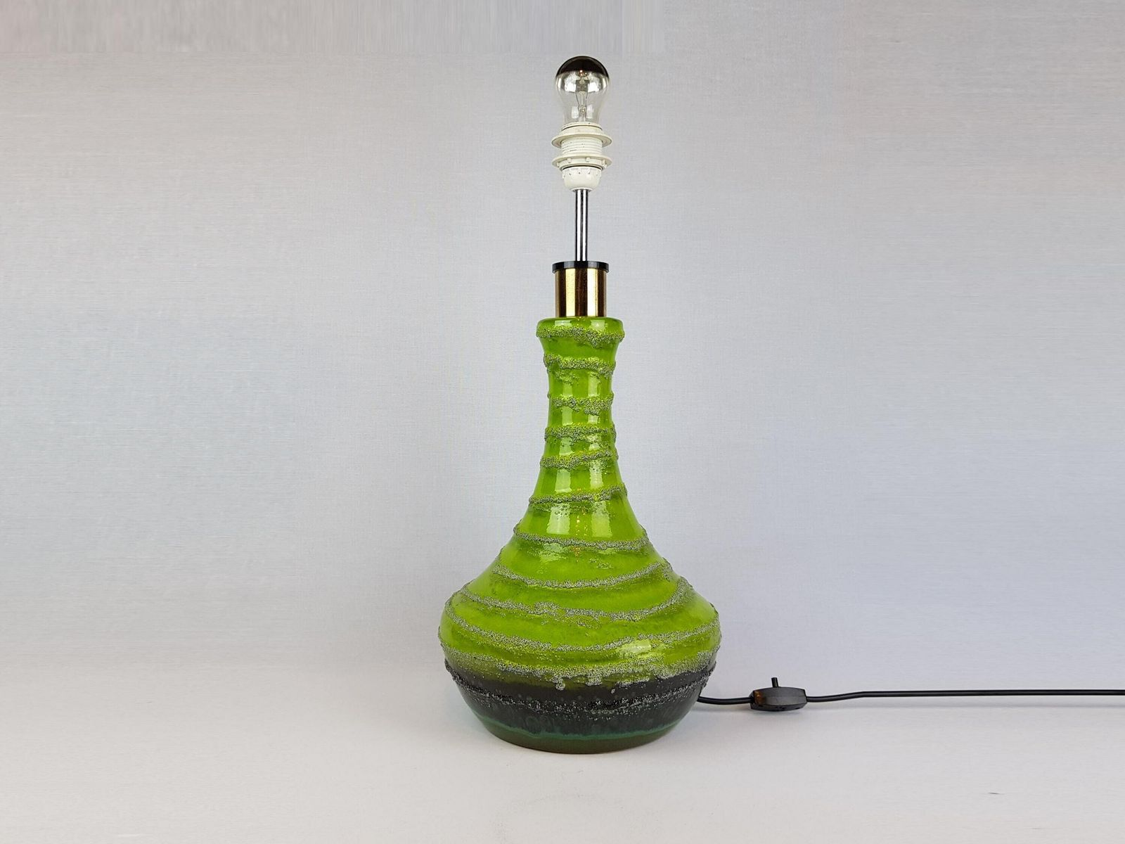 Vintage Carstens Keramik Lime Green Fat Lava Lamp Foot West German Pottery 1970s