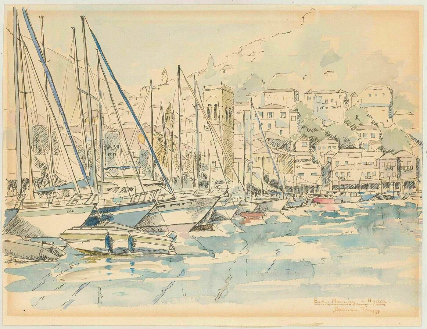 Belinda Tong   20th Century Watercolour, Early Morning   Hydra photo furniture