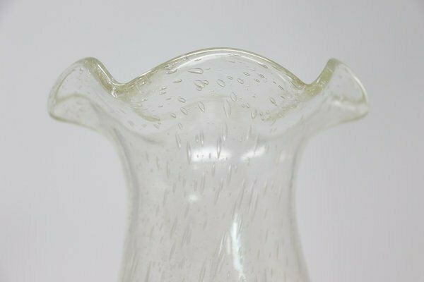 Italian Vase In Transparent Murano Art Glass, 1980s photo vintage