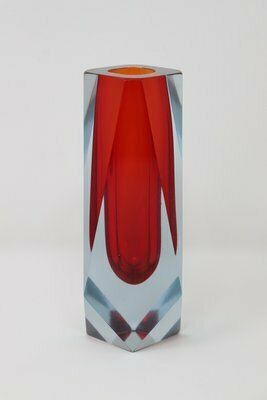 Art Glass Red Vase Attributed To Flavio Poli For A. Mandruzzato, 1960s photo vinterior