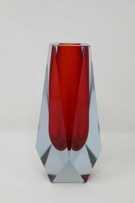 Art Glass Red Vase Attributed To Flavio Poli For A. Mandruzzato, 1960s photo vintage