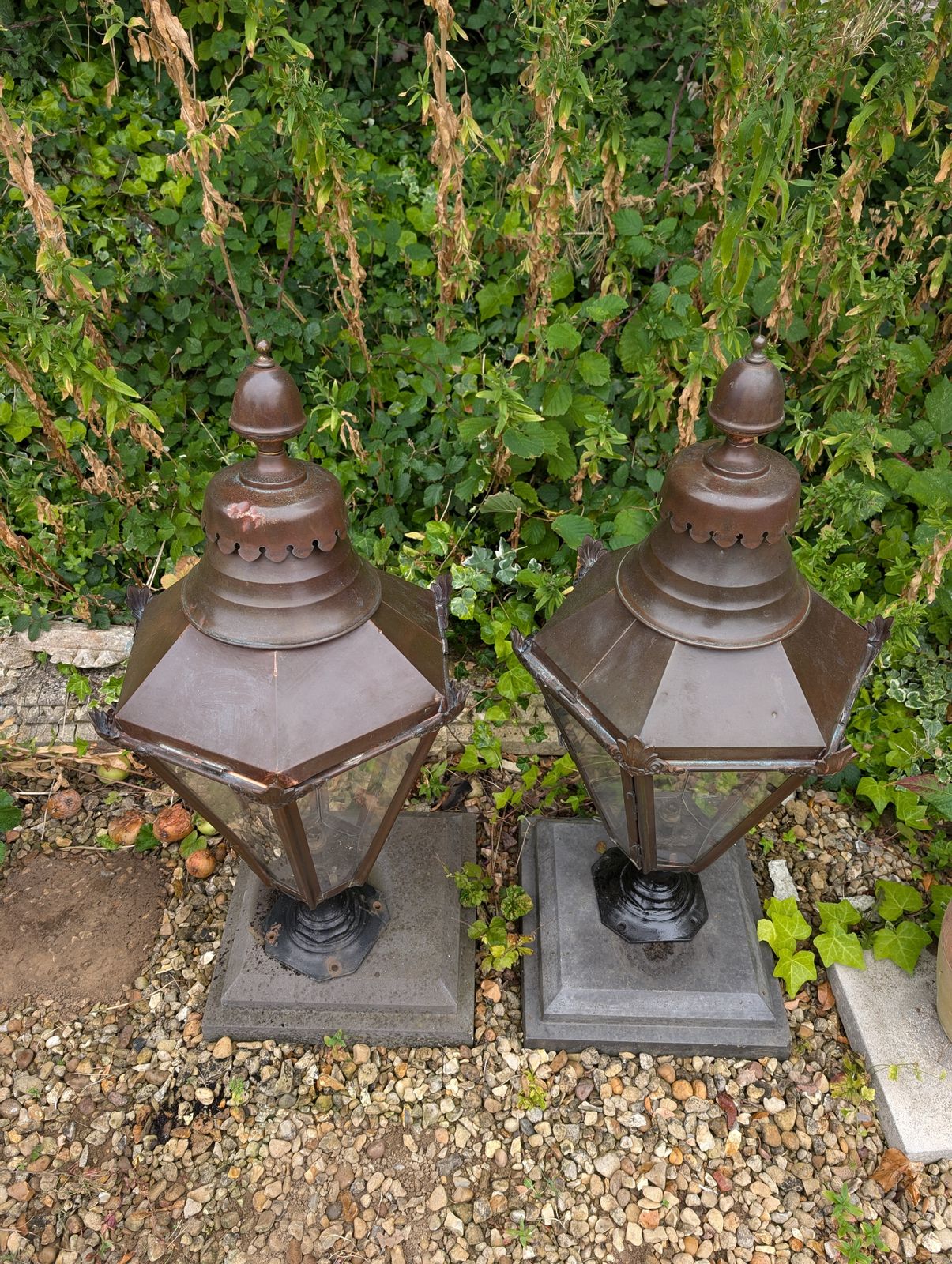 Pair Of Vintage 'Street Lamp' Style Outdoor Lamps photo Garden Lighting