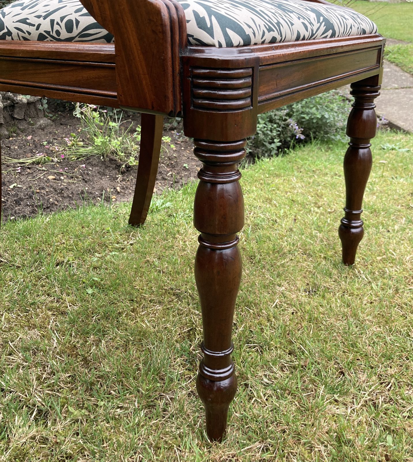George III Mahogany Desk Chair, Circa 1800 photo vintage