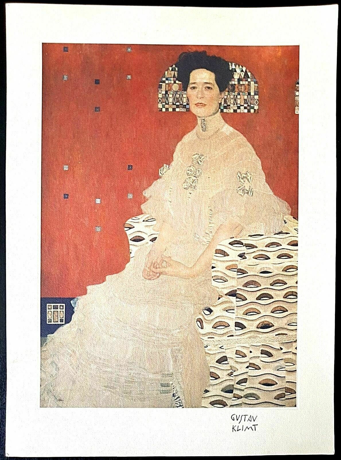 Gustav Klimt, Portrait Of Frieda Reidel, Hand Signed Lithograph