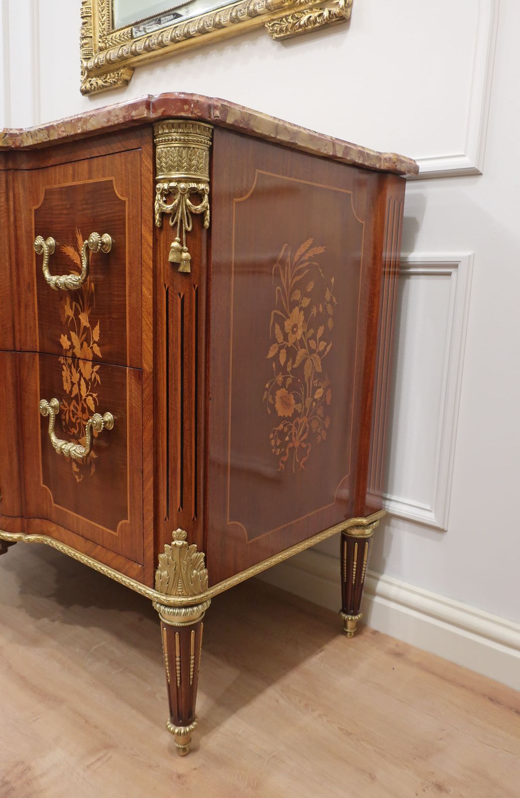 photo buy French Louis XVI Style Kingwood And Marquetry Chest Of Drawers