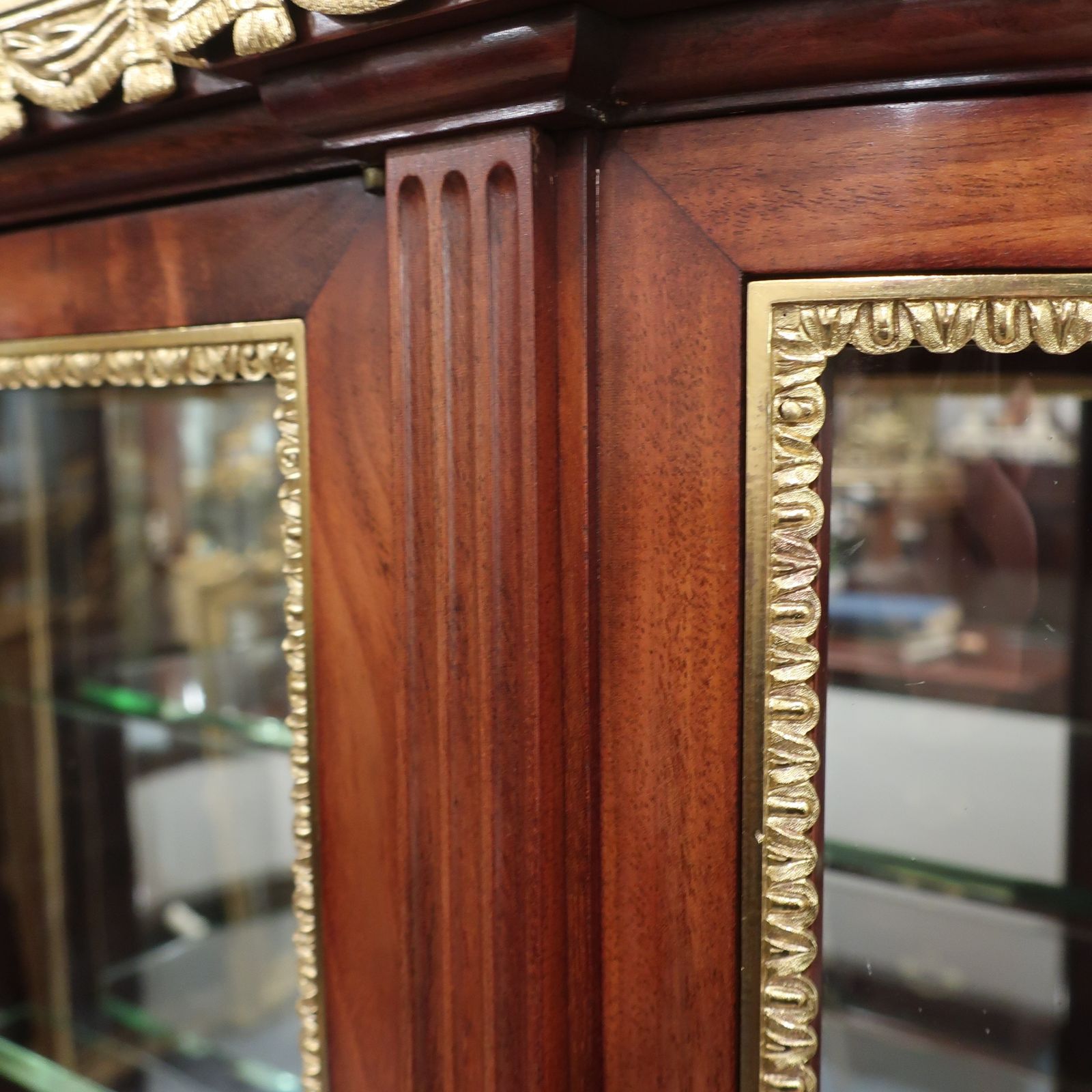 French Louis XVI Style Mahogany Display Cabinet Attributed To Paul Sormani photo vinterior