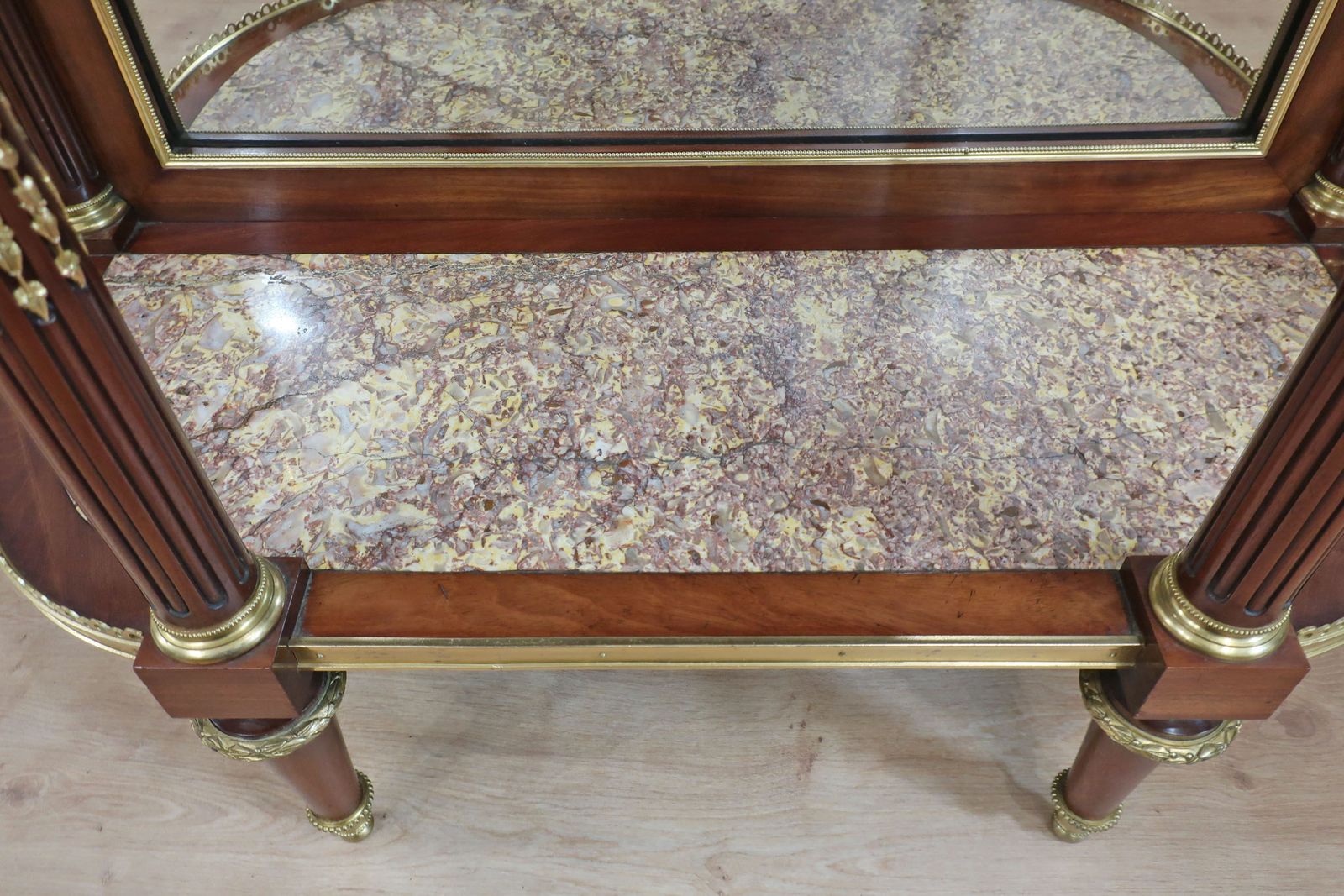 photo vinterior French Louis XVI Style Mahogany Display Cabinet Attributed To Paul Sormani
