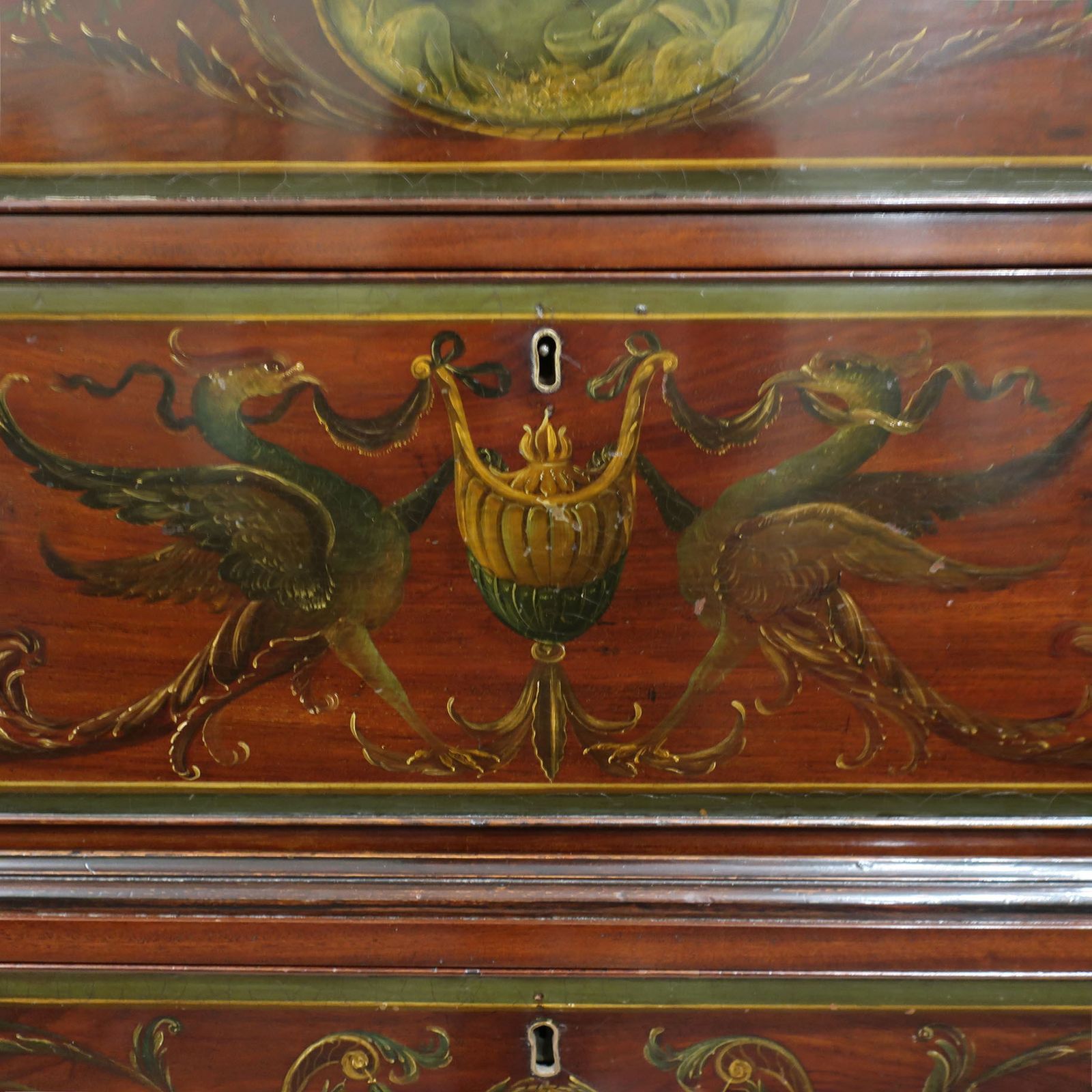 Georgian Mahogany Polychrome Painted Chest On Chest photo buy