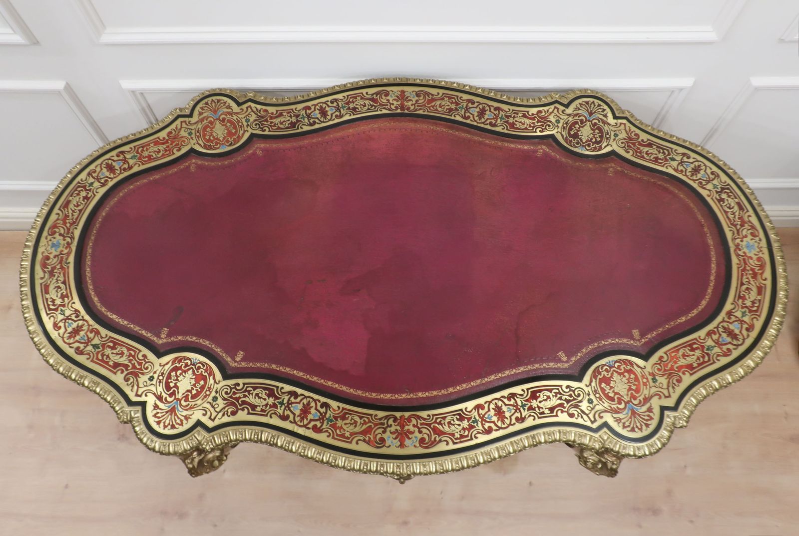 French Napoleon III Louis XV Style Boulle Writing Table photo for sale