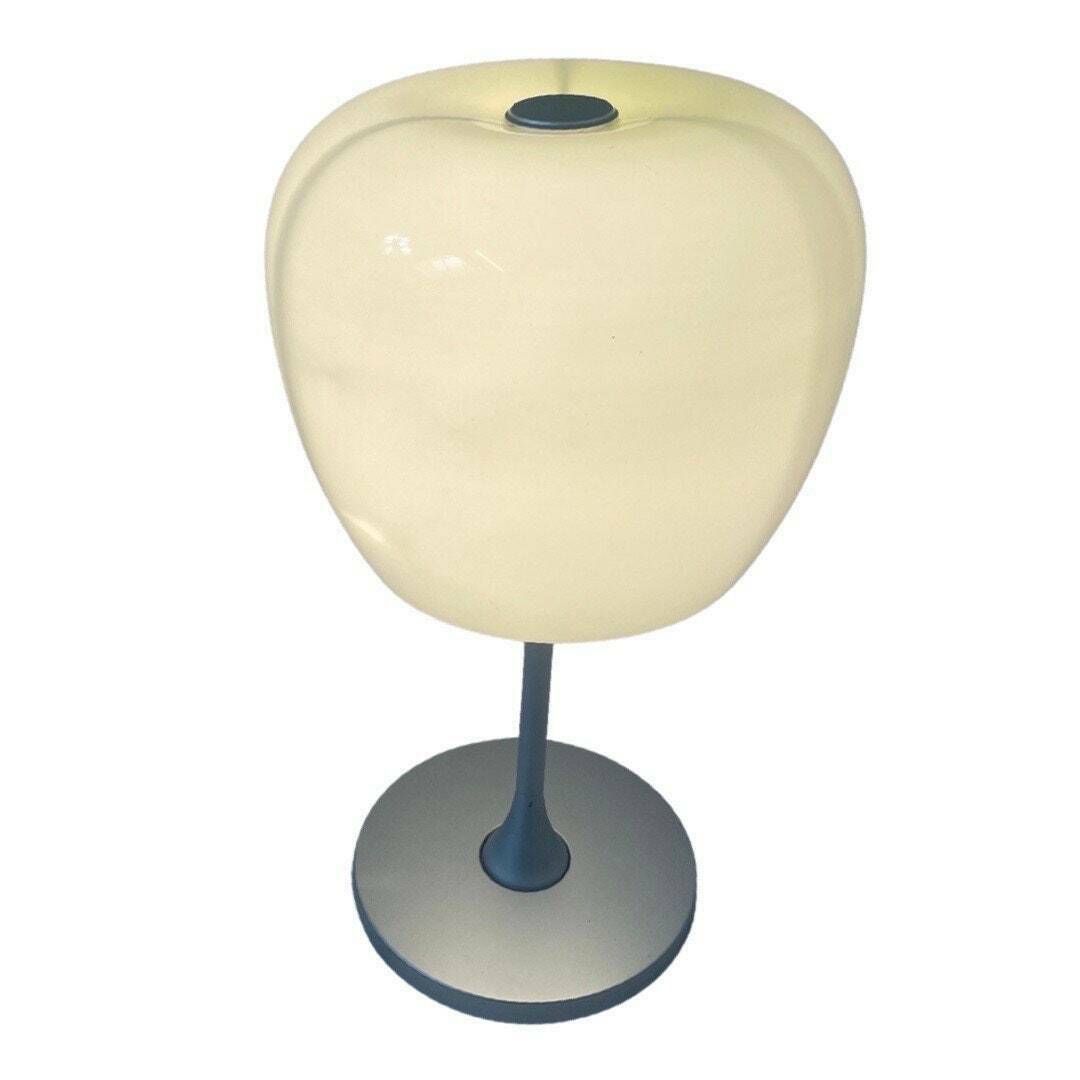 Table Lamp With Glass Top And Gray Metal Base   Model 'Althorn'   Rare Ikea B0225