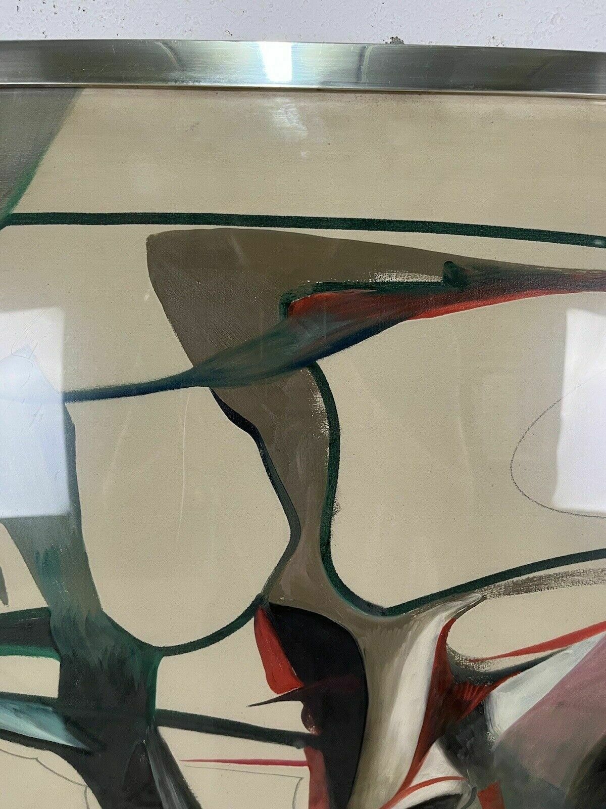 Abstract Painting Mixed Media Canvas Domenico Pellicano 80's Vintage Design photo Art