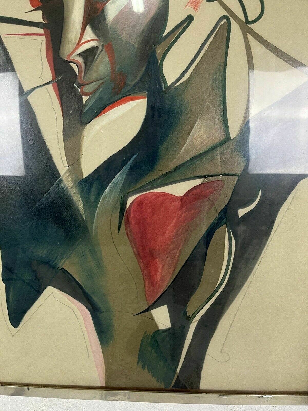 Abstract Painting Mixed Media Canvas Domenico Pellicano 80's Vintage Design photo buy
