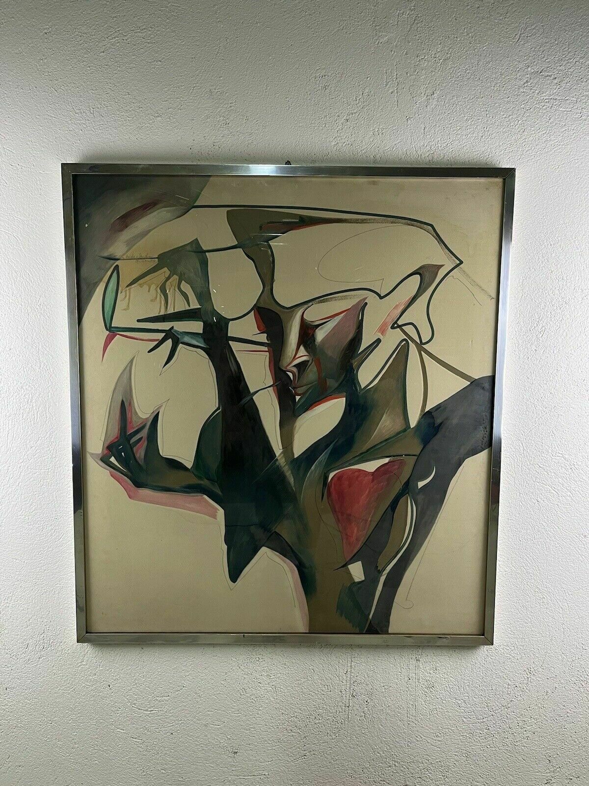 400.0 Abstract Painting Mixed Media Canvas Domenico Pellicano 80's Vintage Design photo