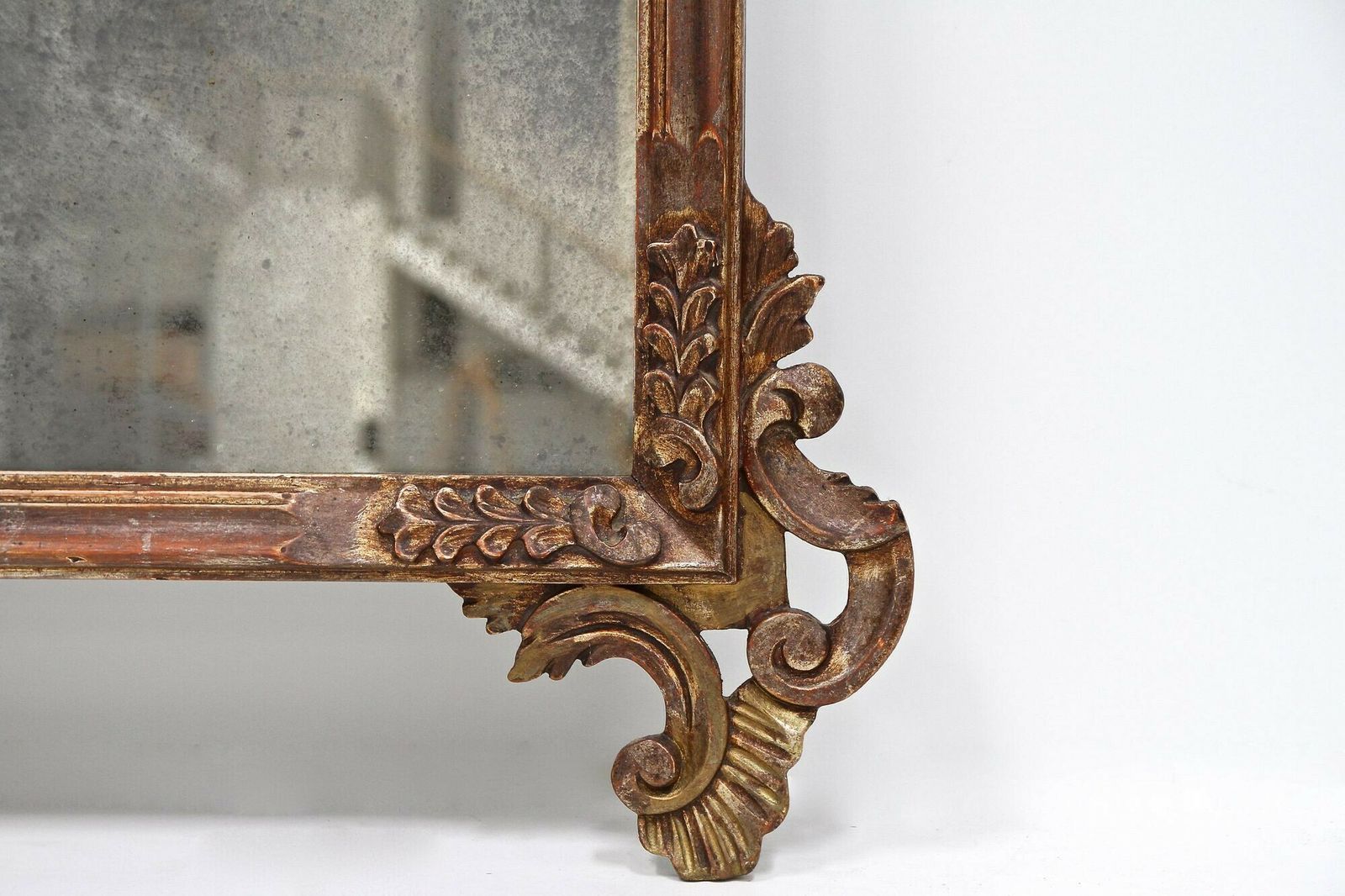 photo furniture 19th Century Silvered/ Bronzed Venetian Wall Mirror, Handcarved, Italy Ca. 1840