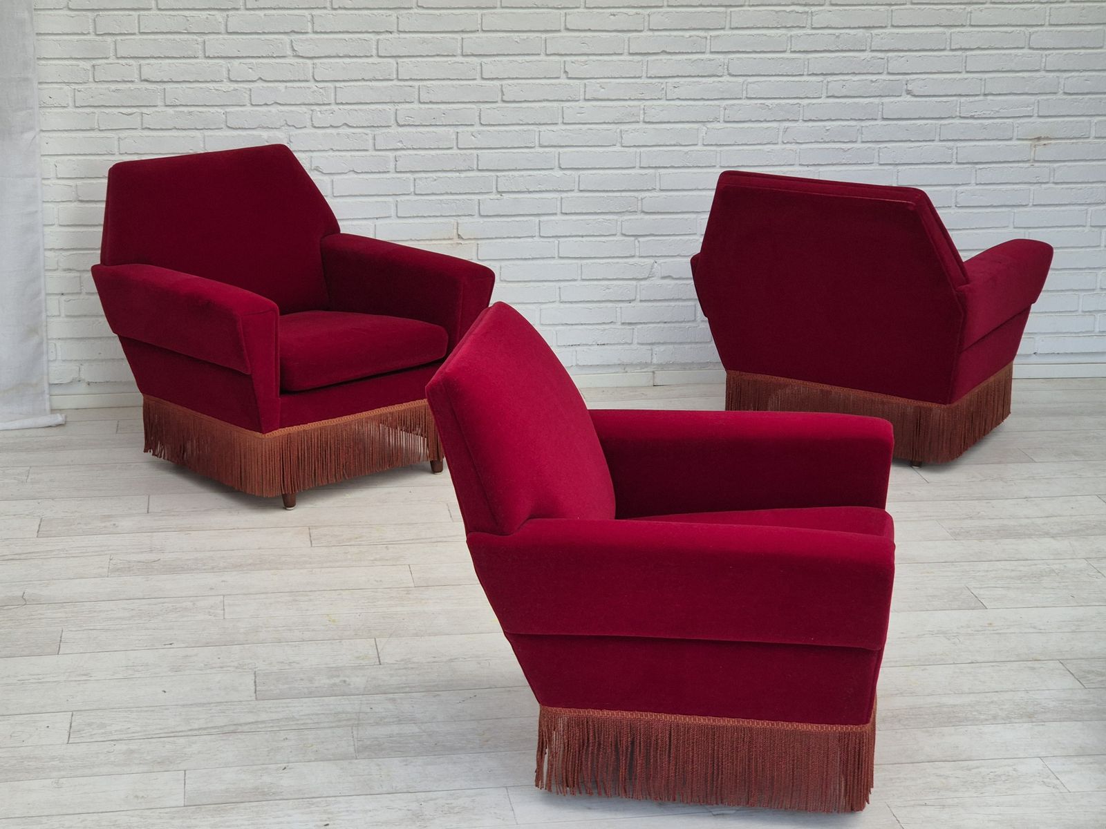 1970s, Danish Armchair By Ryesberg Møbler, Original Condition, Velour Fabric. photo for sale