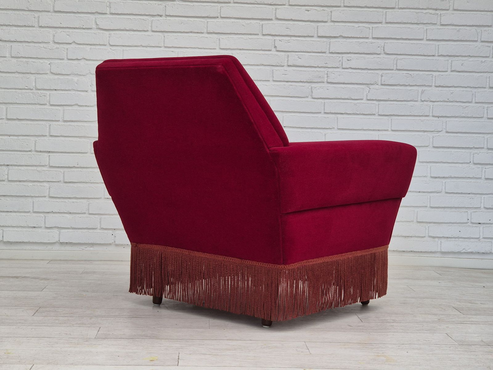 1970s, Danish Armchair By Ryesberg Møbler, Original Condition, Velour Fabric. photo vintage
