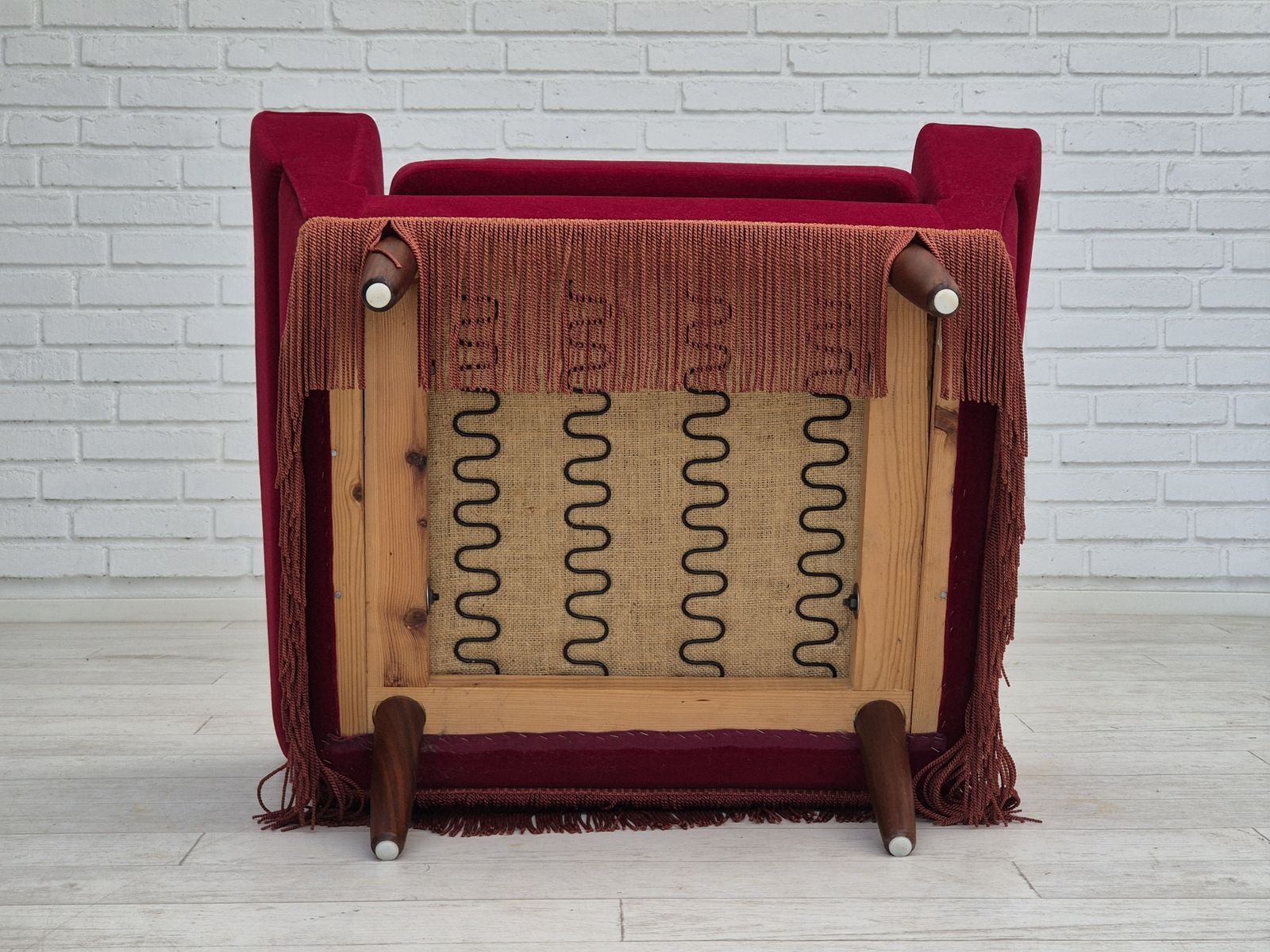 photo vintage Jaren 1970, Deense Fauteuil Van Ryesberg Møbler, Velours Bekleding.