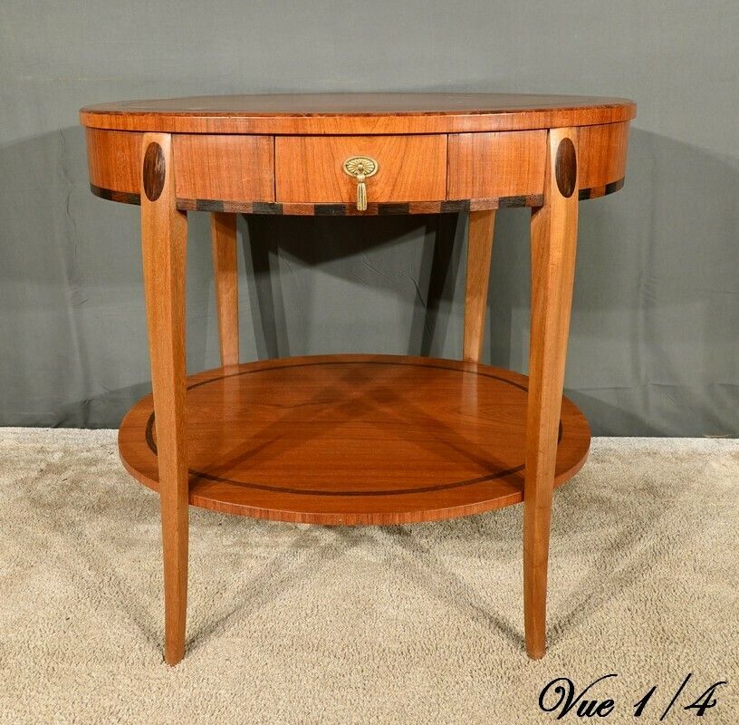 Mahogany And Rosewood Gueridon Table, Art Deco – 1930 photo vintage