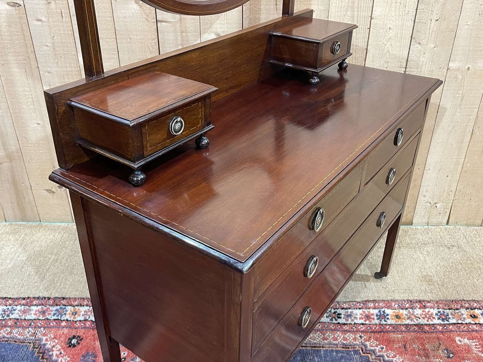 English Dressing Table From The 1930s In Mahogany photo 980.0