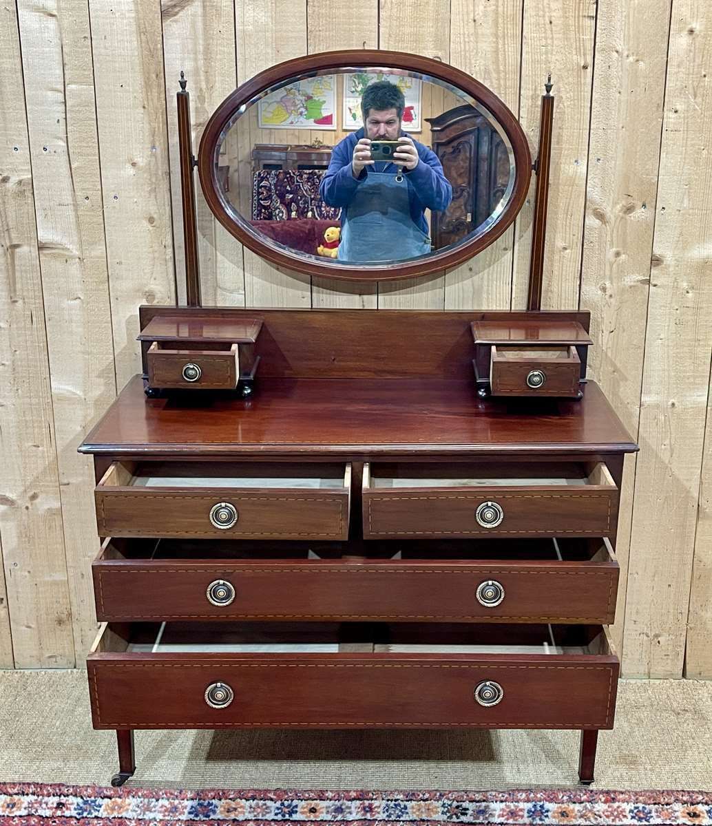 980.0 English Dressing Table From The 1930s In Mahogany photo