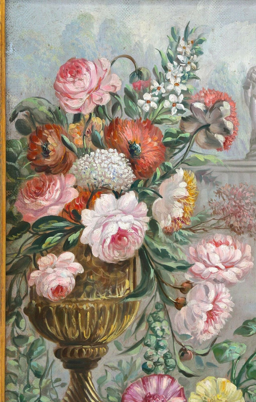 Pair Of Floral Still Life Oil Paintings, Signed V. Landi, Framed, It Ca. 1990 photo 3000.0