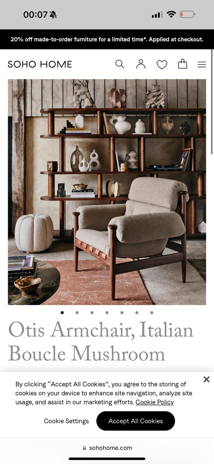 Soho Home Otis Armchair, 21st Century photo for sale
