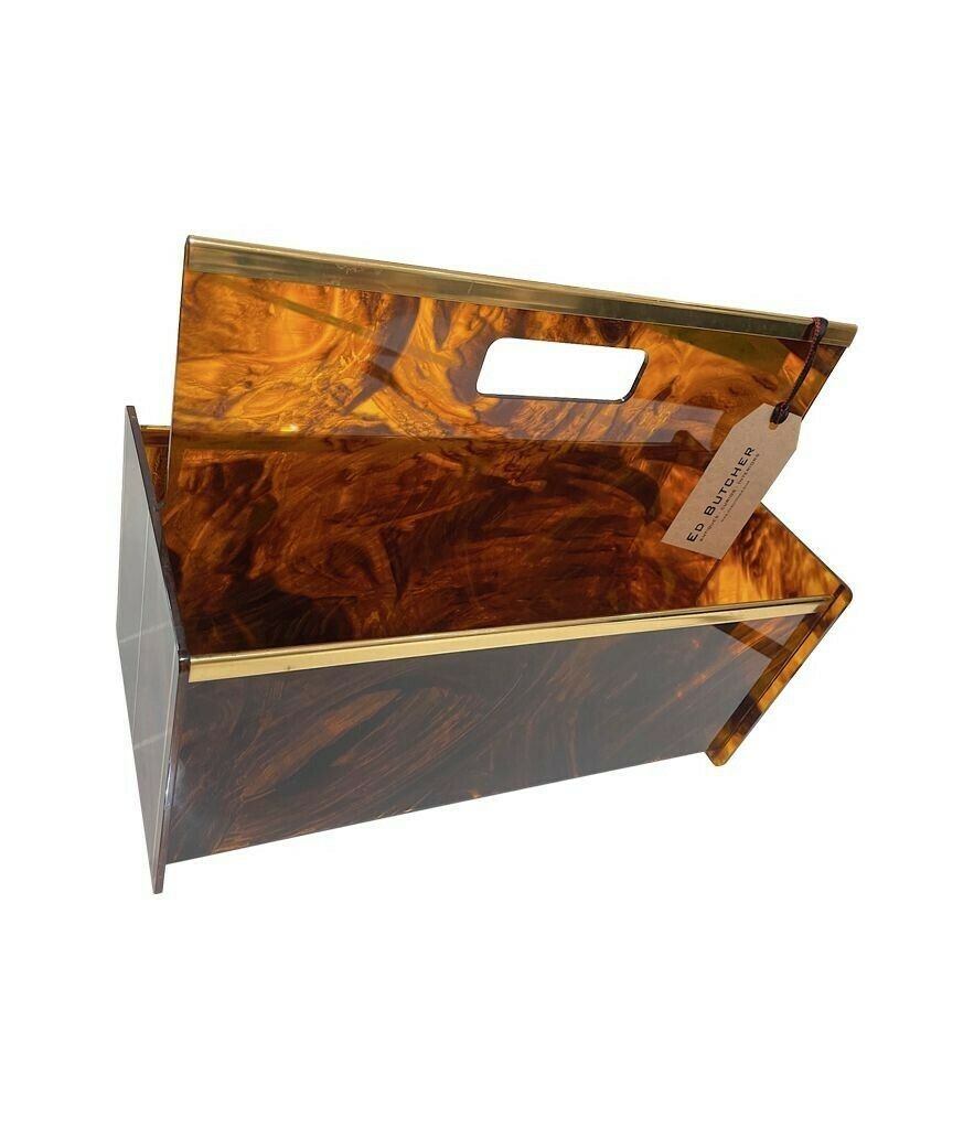 photo furniture A French 1970s Faux Tortoiseshell And Brass Magazine Rack By Mercier Freres