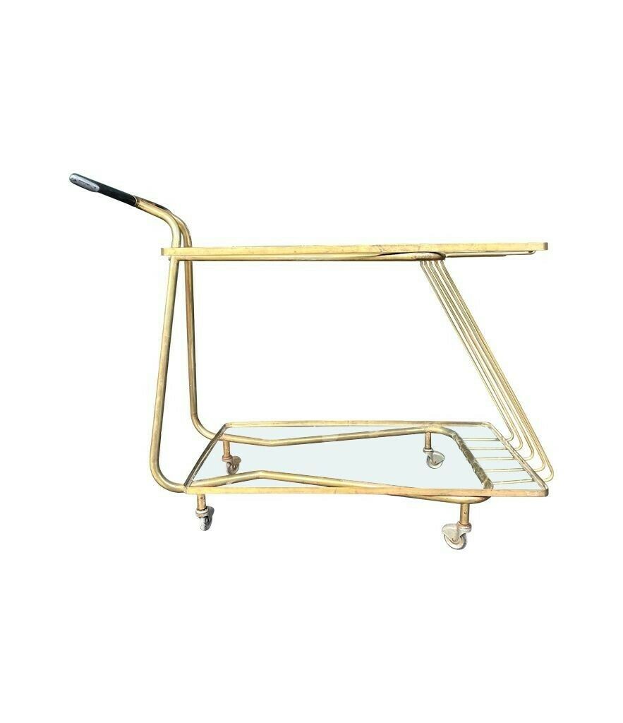 1950.0 An Unusual Designed Italian 1950s Brass Bar Trolley photo