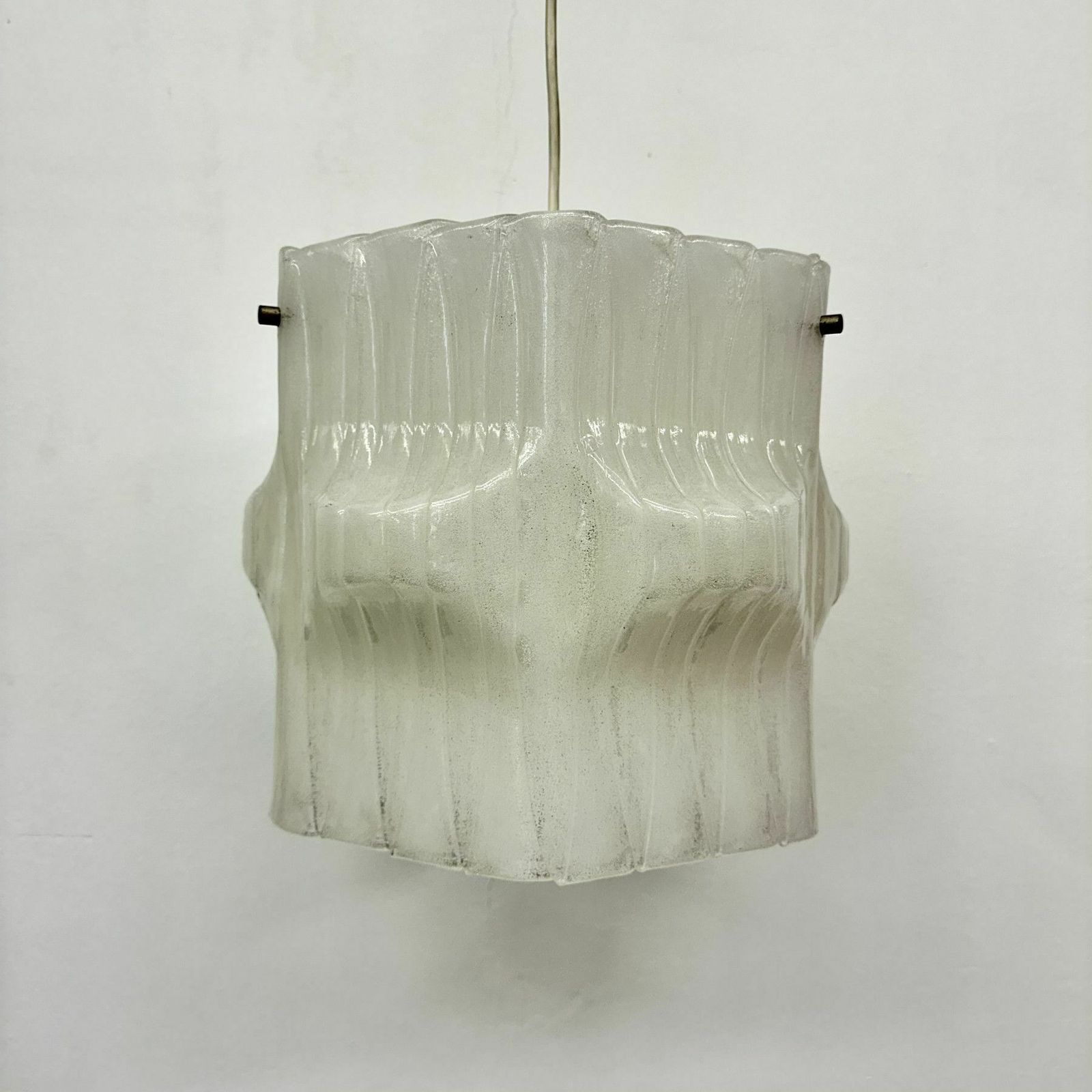 Mid Century Ice Lucite Pendant Lamp , 1970s