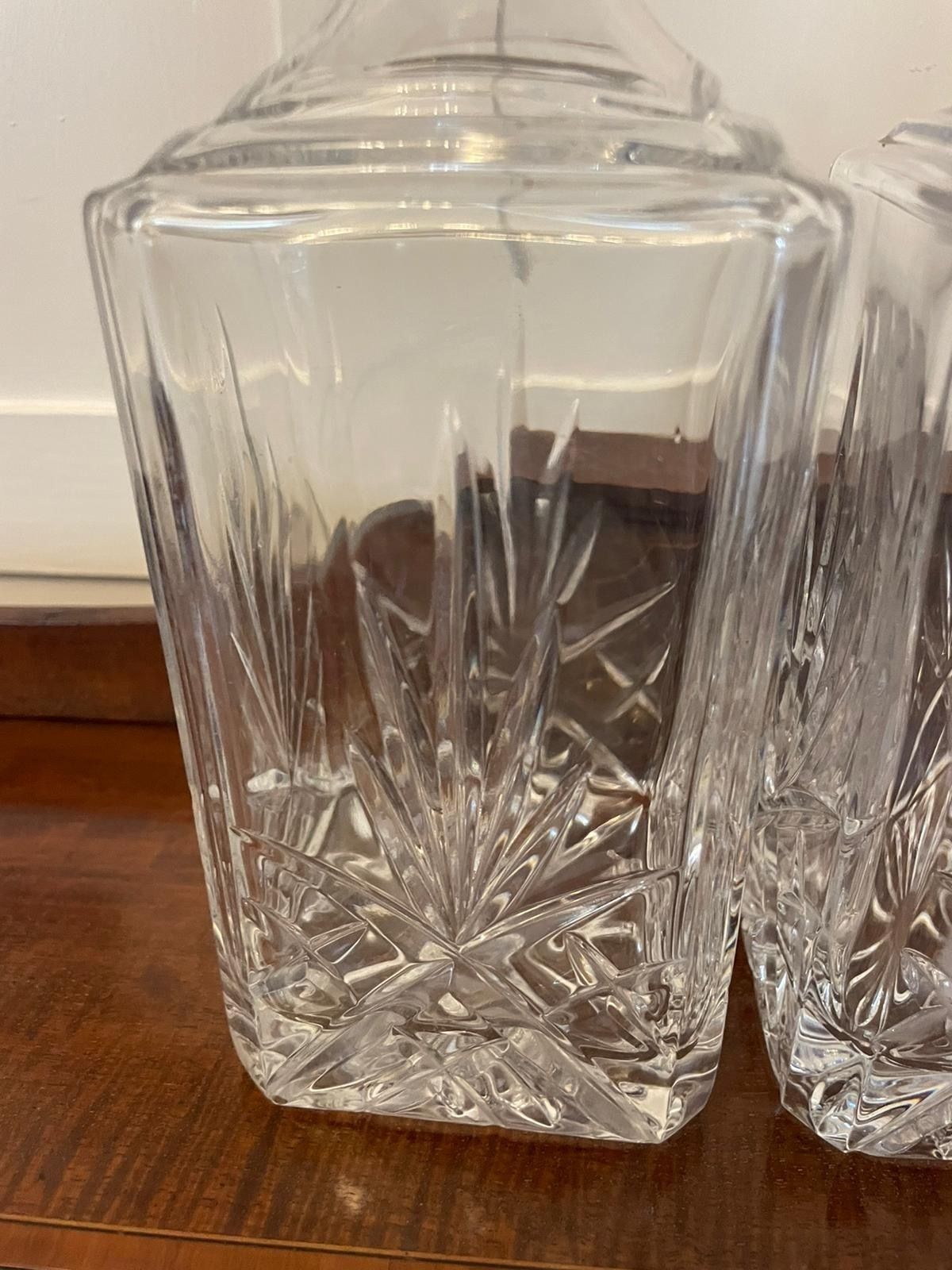 Pair Of Early 20th Century Edwardian Quality Cut Glass Decanters photo for sale