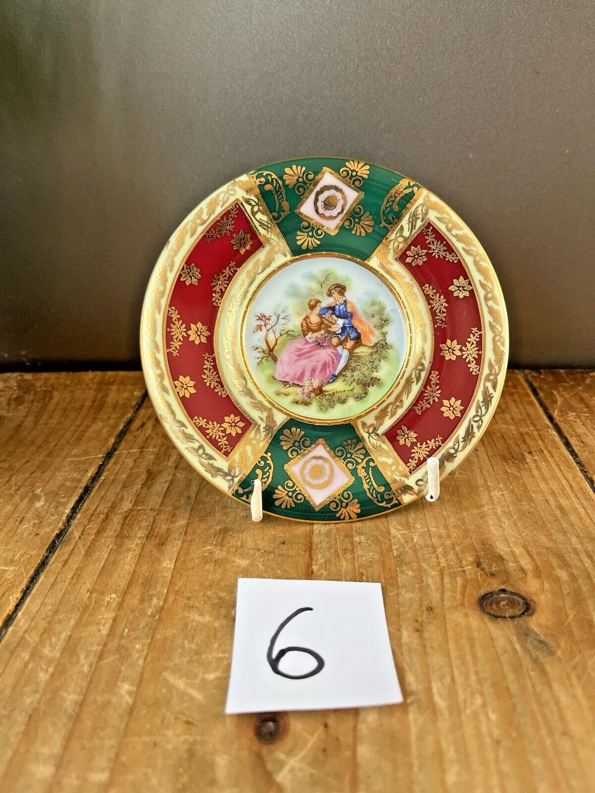 Vintage L Parbus Fragonard Old Vienna Gilt Demitasse Coffee Cup & Saucer photo Home Decor