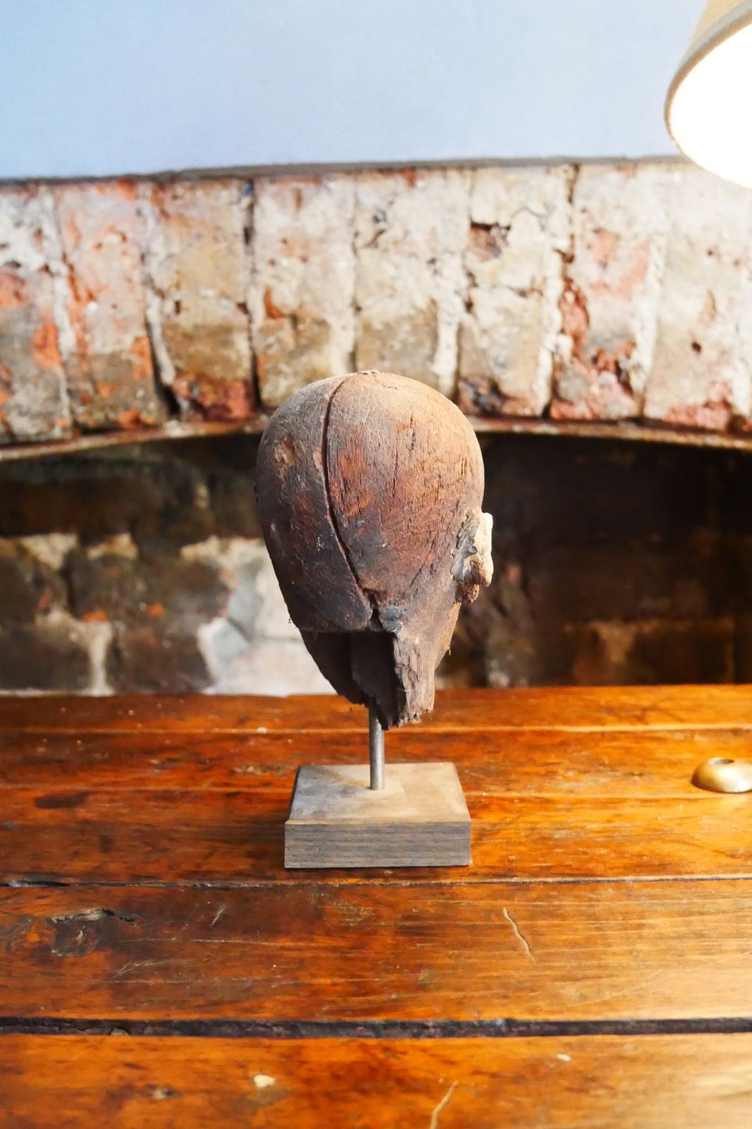 Late Period / Ptolemaic Era Carved Wooden Head Of A Minor Deity (Harpocrates?) photo furniture