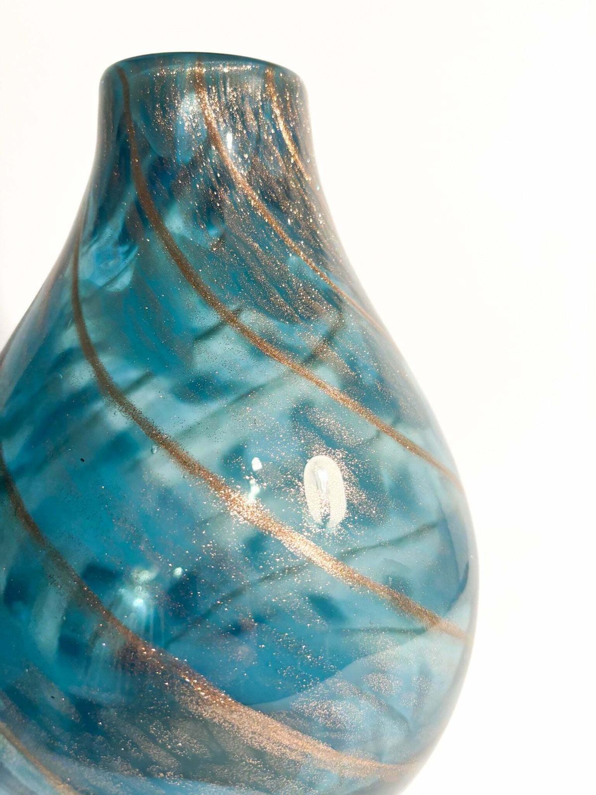 Murano Glass Vase With Aventurine By Fratelli Toso, 1950s photo Home Decor
