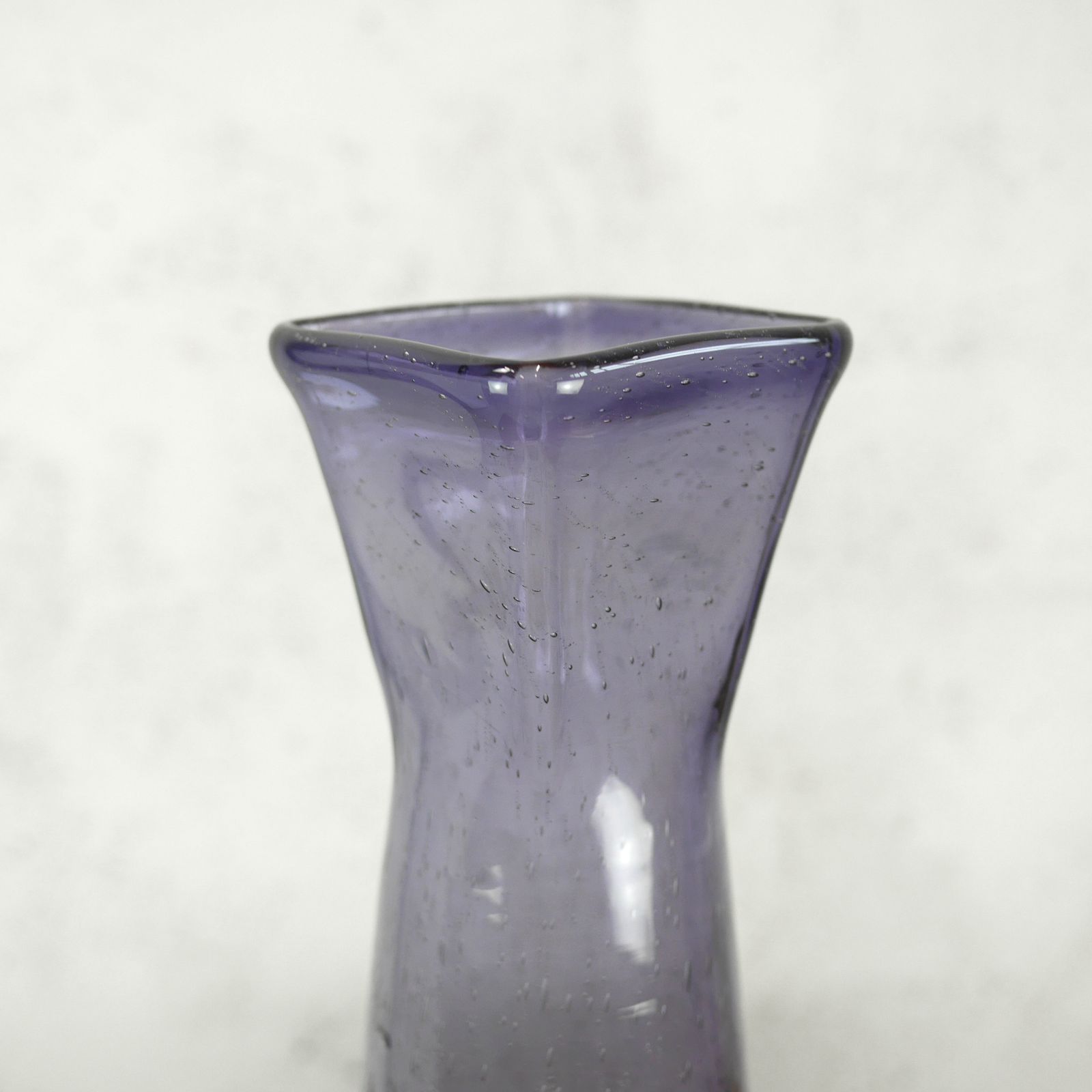 photo for sale Tall Mid Century Controlled Bubble Purple Art Glass Vase