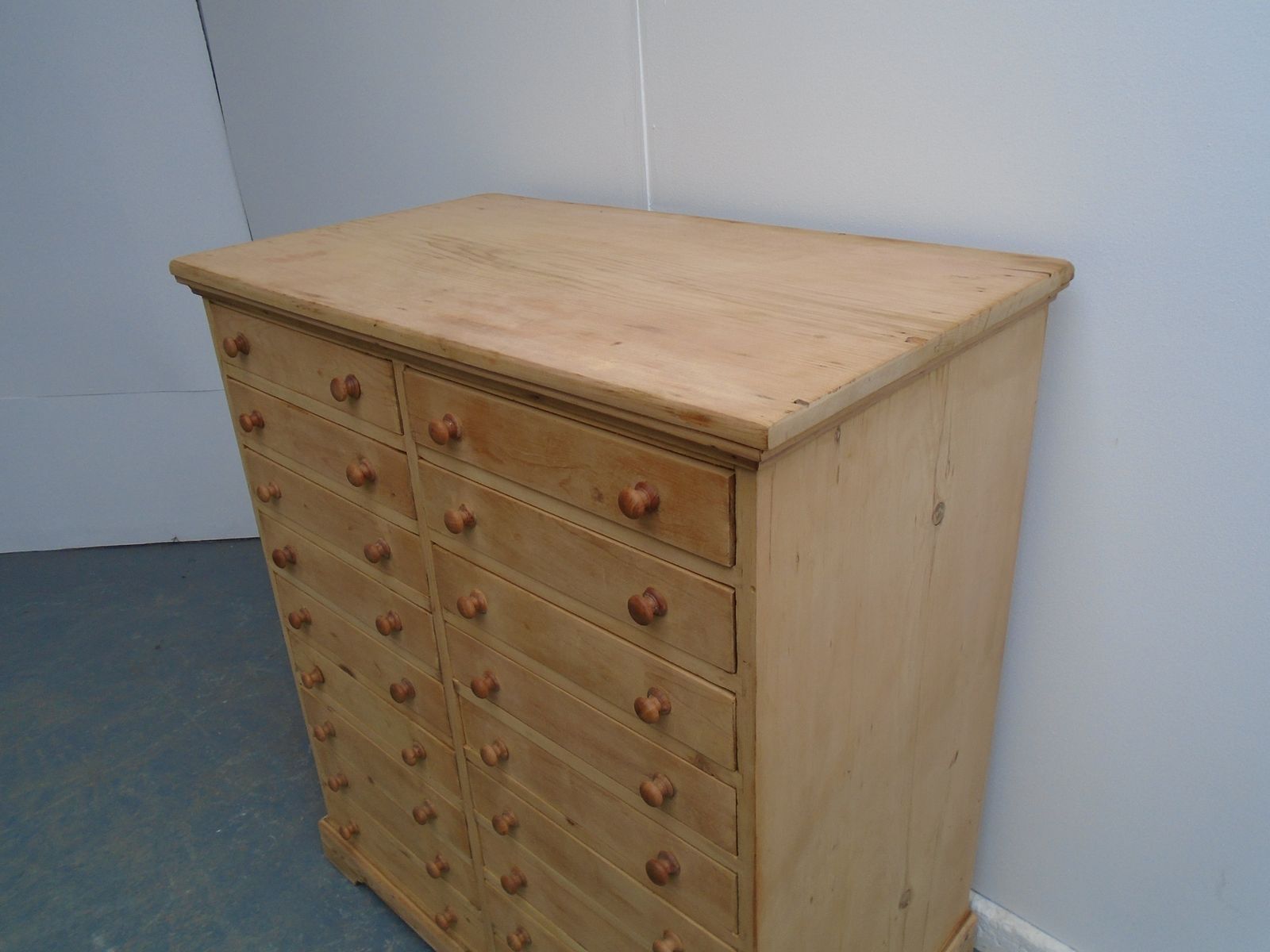 A Rare Pine Victorian Collectors Chest Of Drawers To Wax/Paint photo for sale