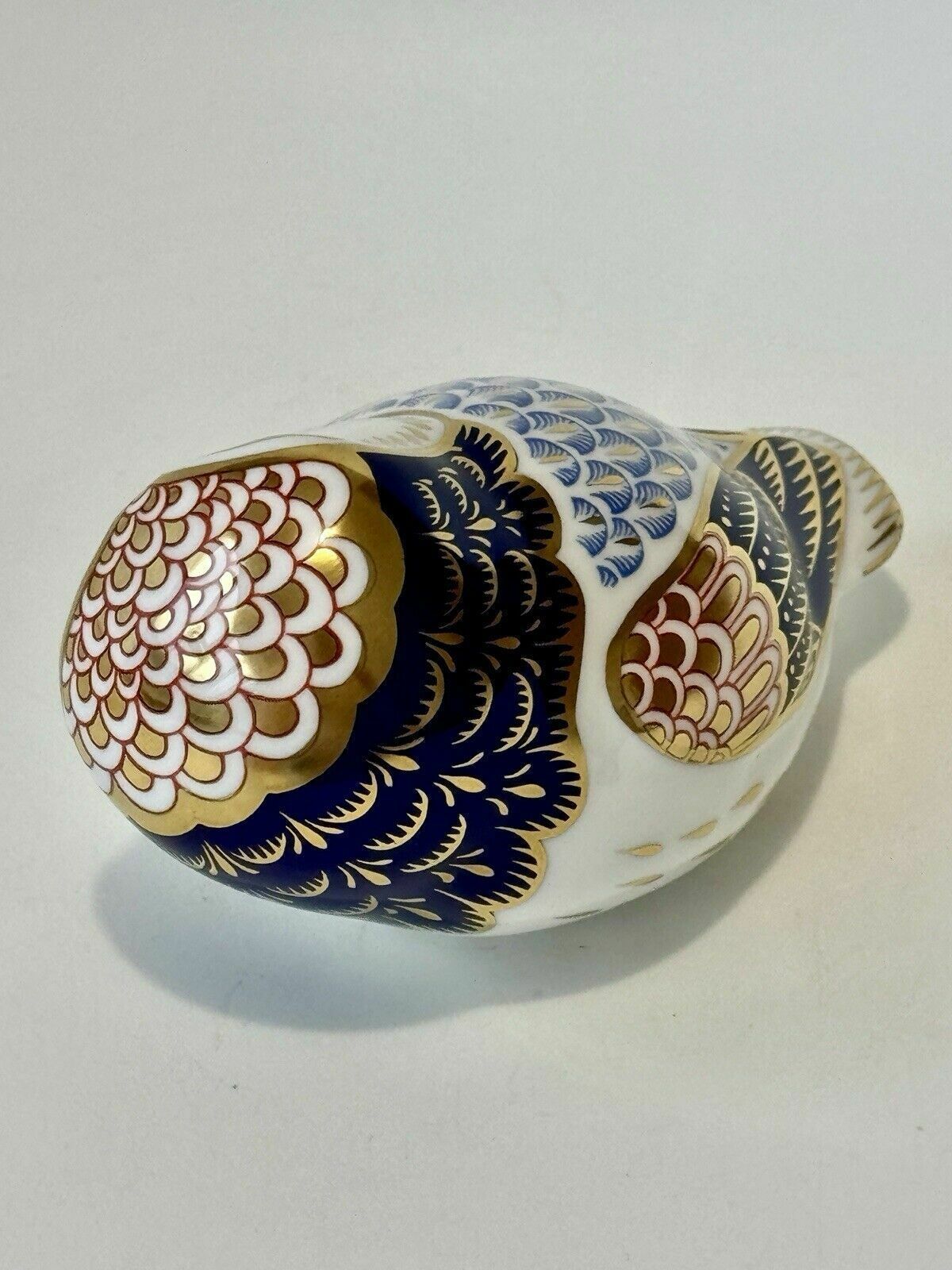 Royal Crown Derby Imari Owl Paperweight With Silver Stopper 1989 photo buy